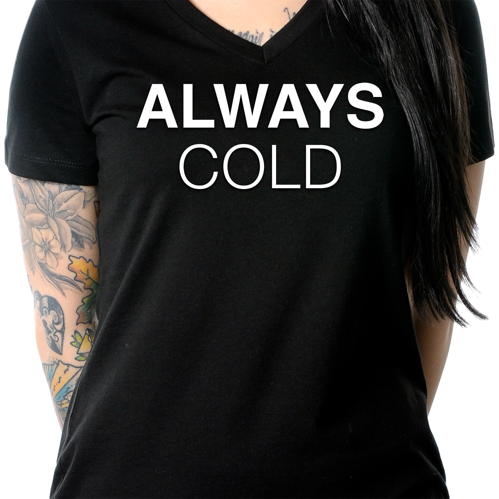 Always Cold Tapered V-Neck Tee Shirt