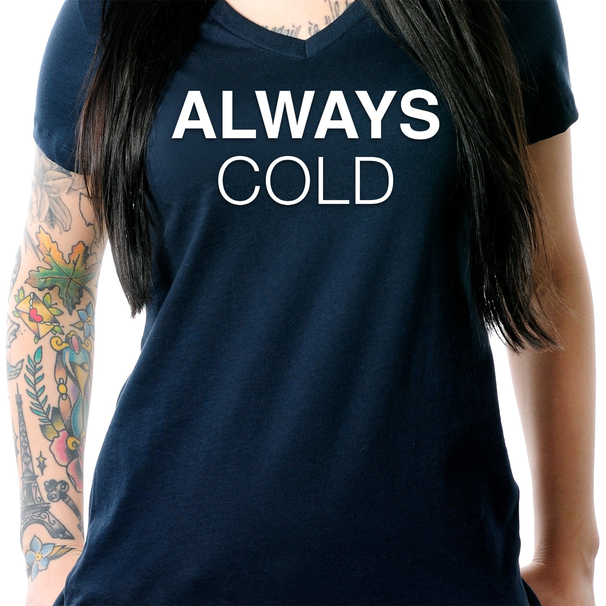 Always Cold Tapered V-Neck Tee Shirt