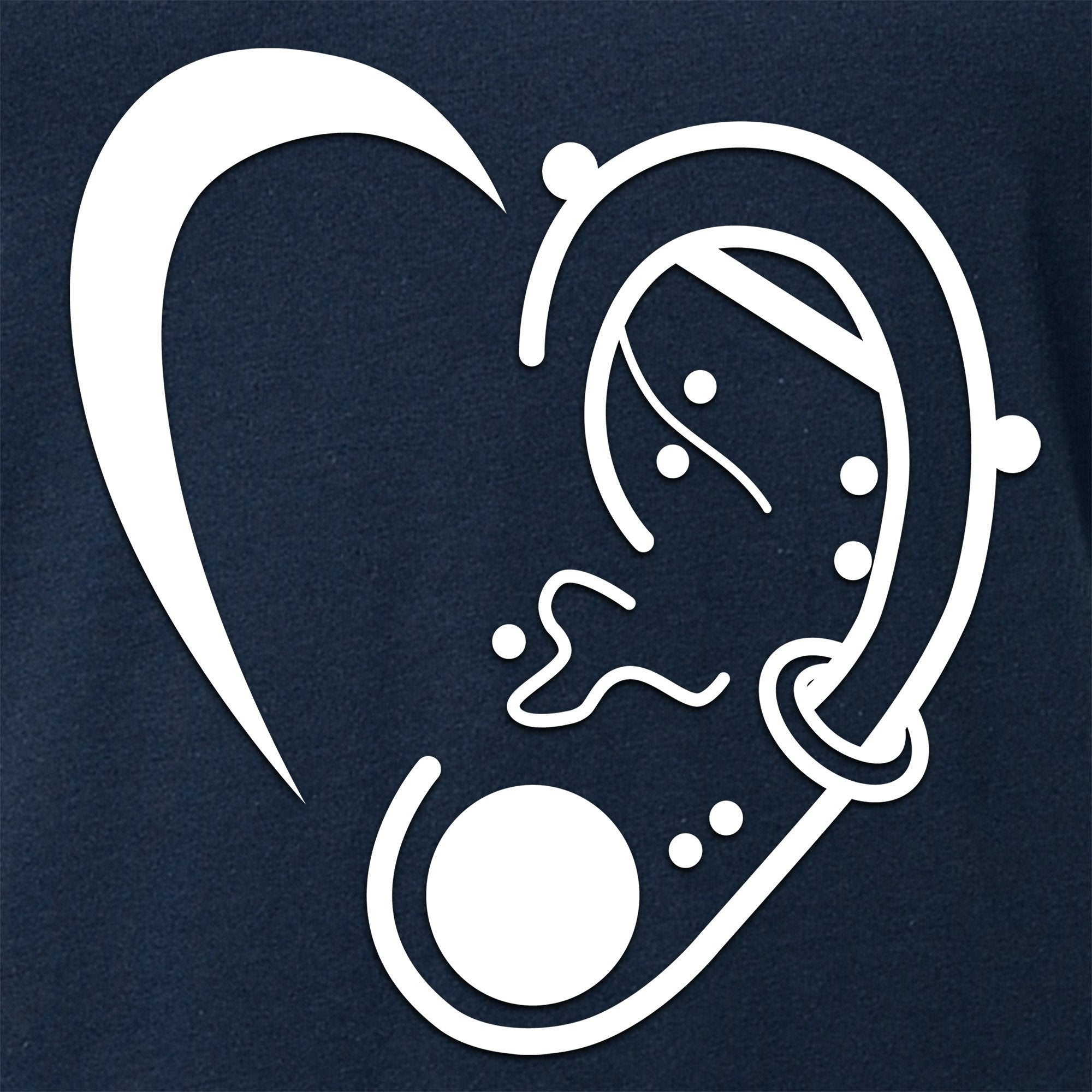 Modified Ear Heart Tapered V-Neck Tee Shirt