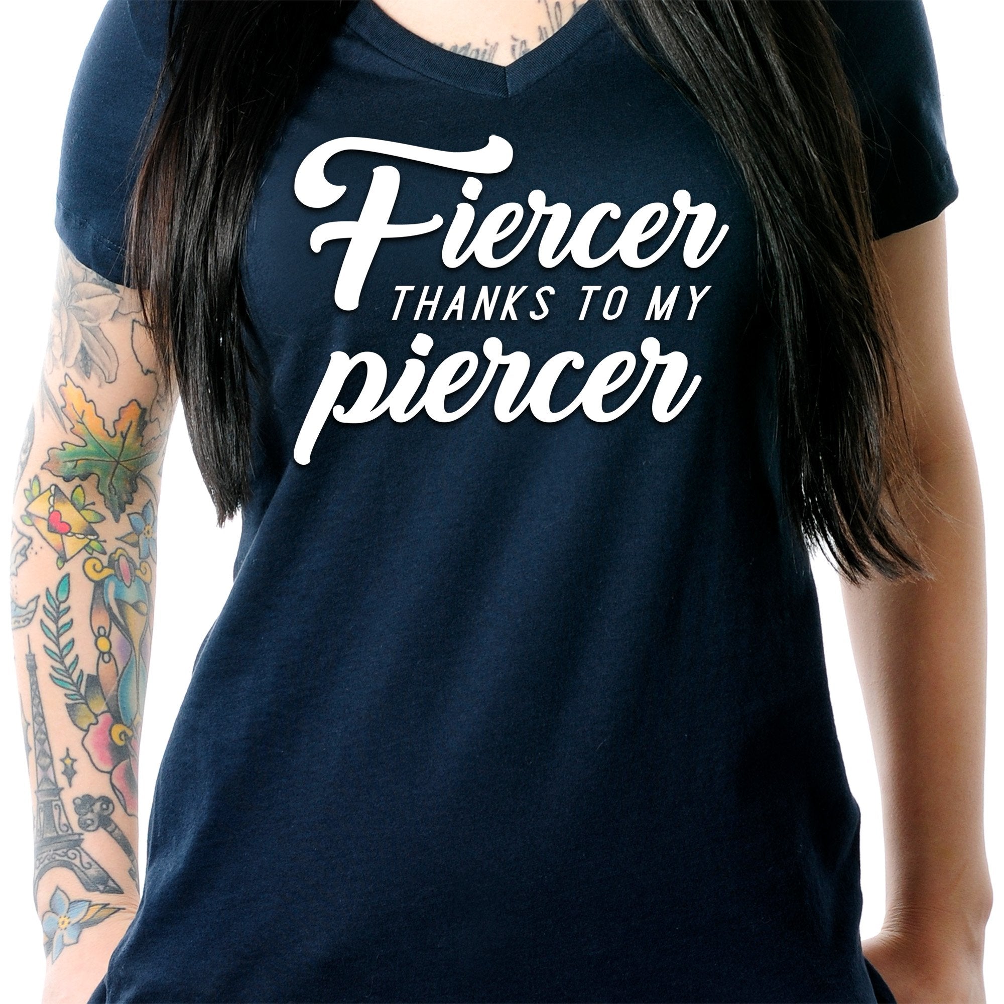 Fiercer thanks to my Piercer Black Tapered V-Neck Tee Shirt