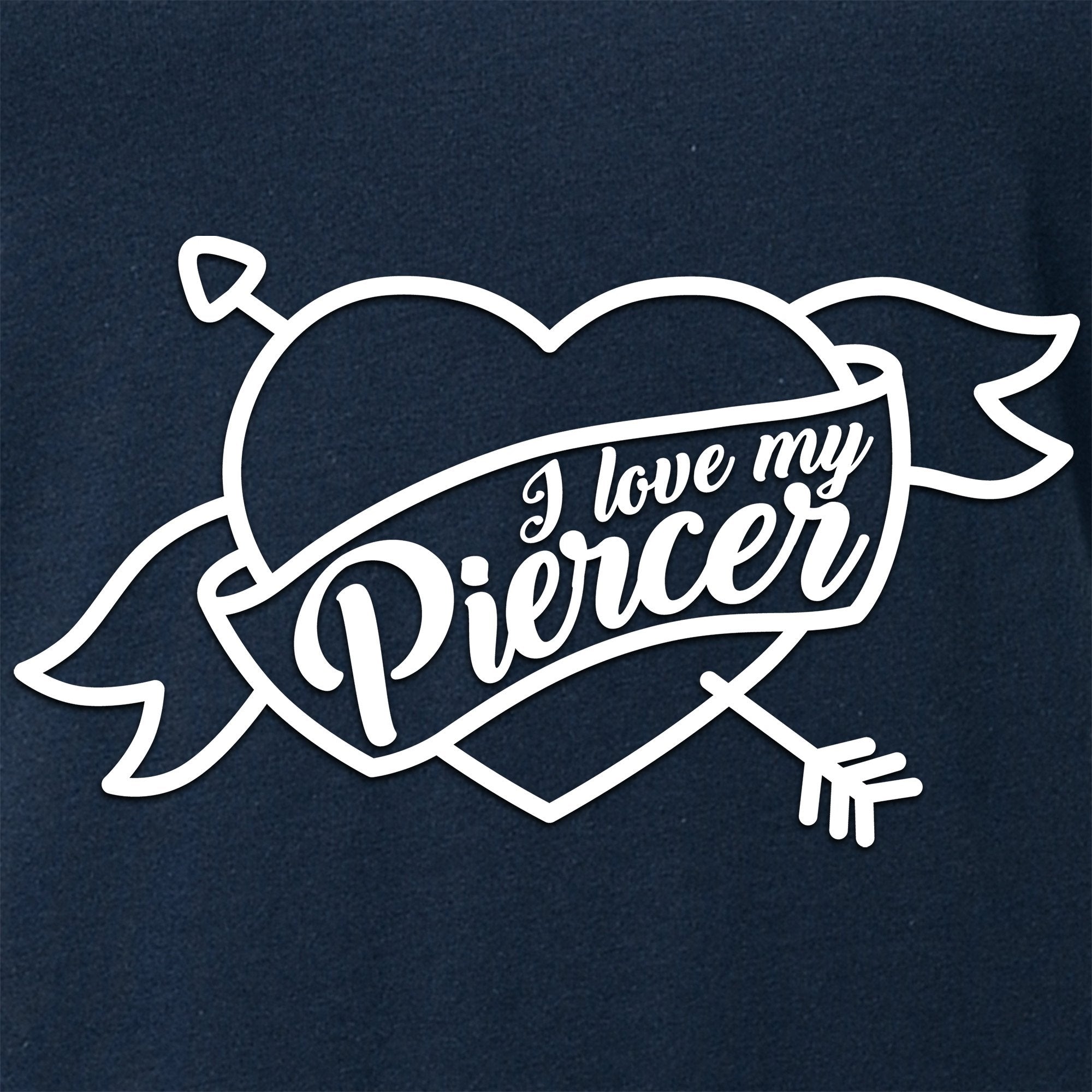 I Love My Piercer Black Tapered V-Neck Tee Shirt