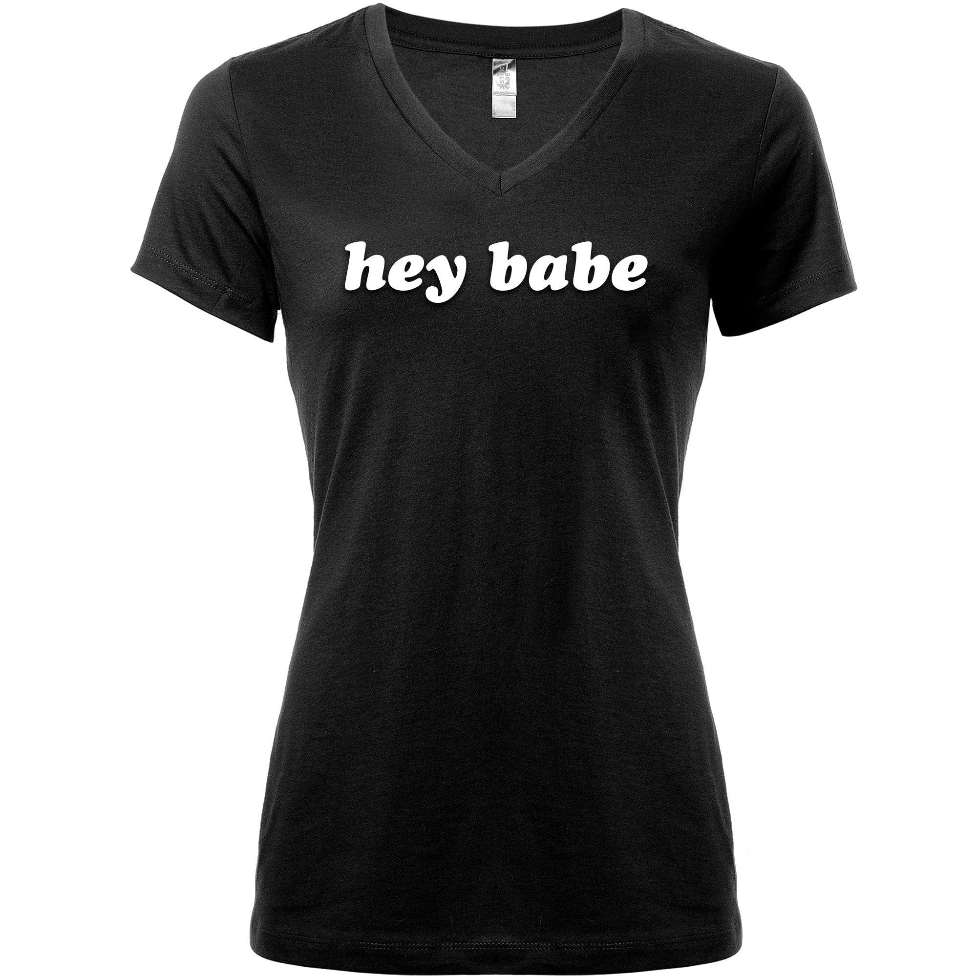 Hey Babe Tapered V-Neck Tee Shirt