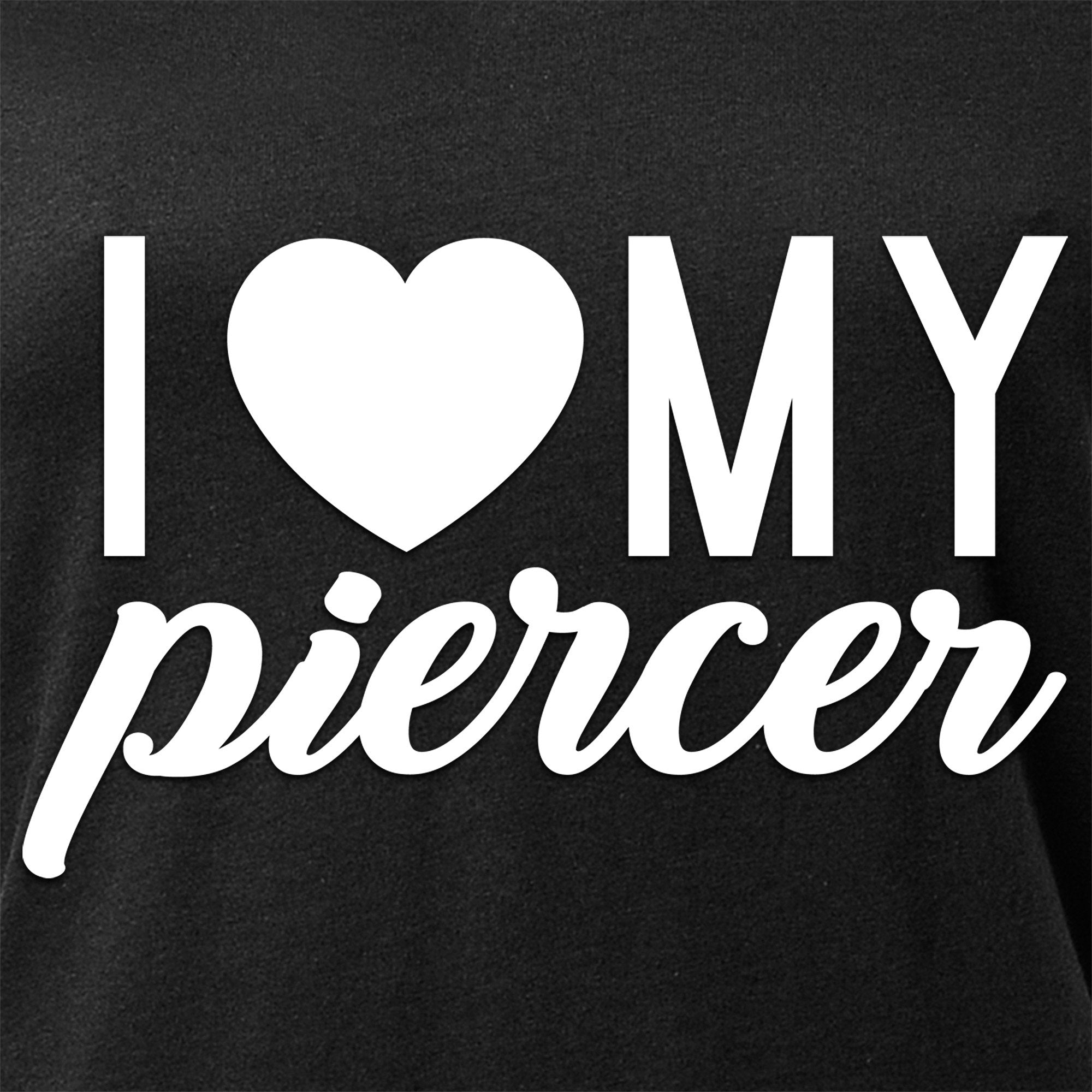 I Heart My Piercer Black Tapered V-Neck Tee Shirt