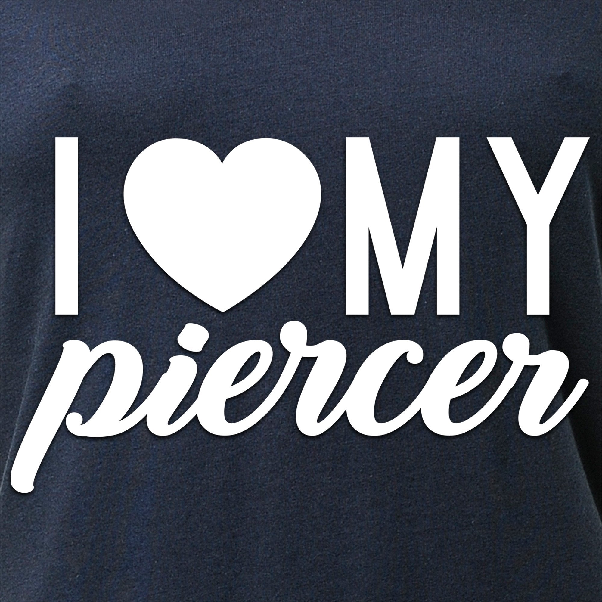 I Heart My Piercer Black Tapered V-Neck Tee Shirt