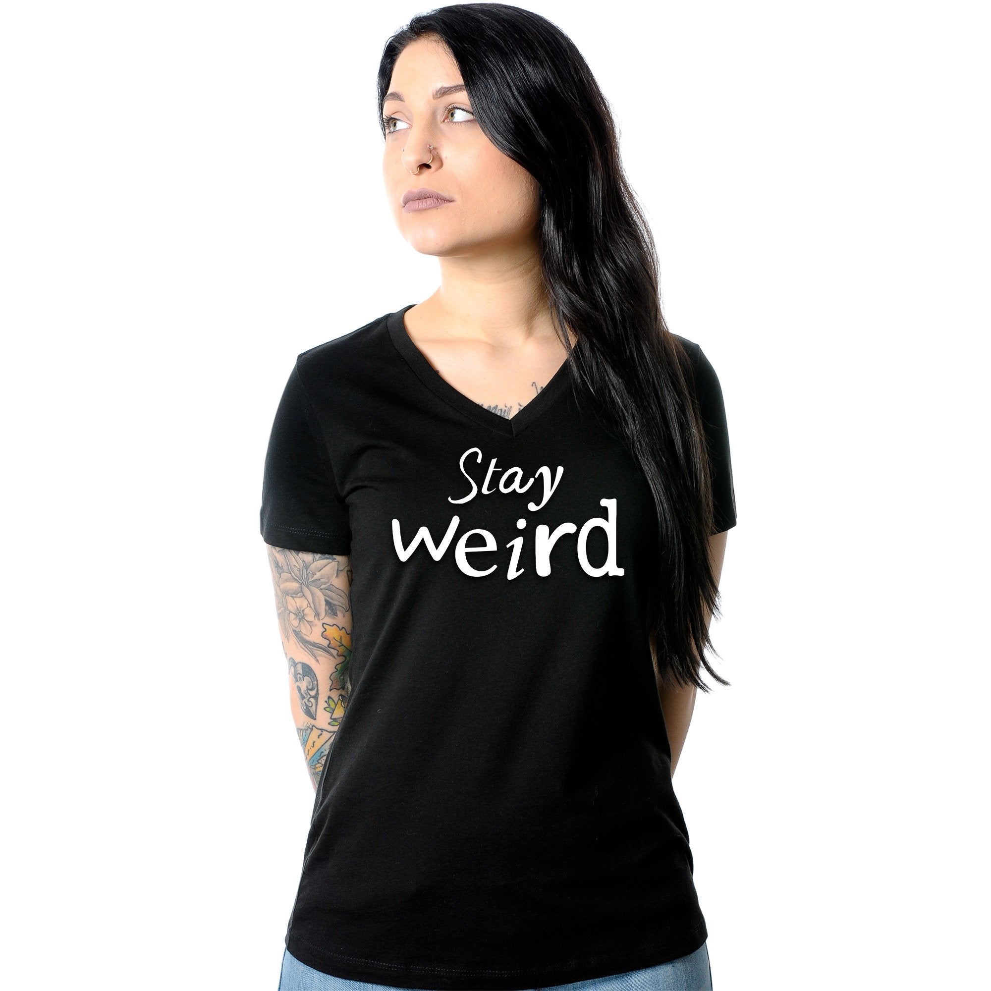 Stay Weird V-Neck Tee Shirt