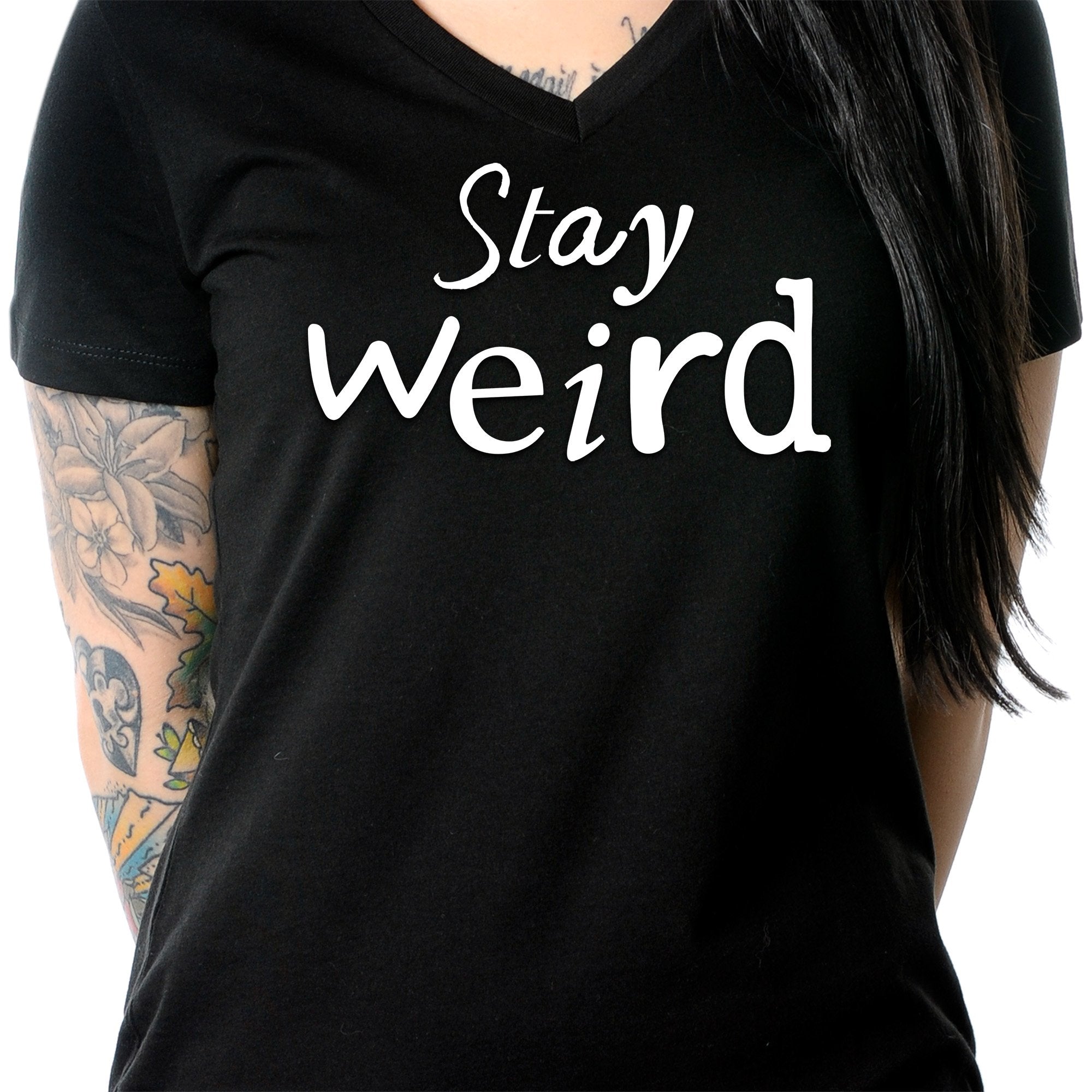 Stay Weird V-Neck Tee Shirt