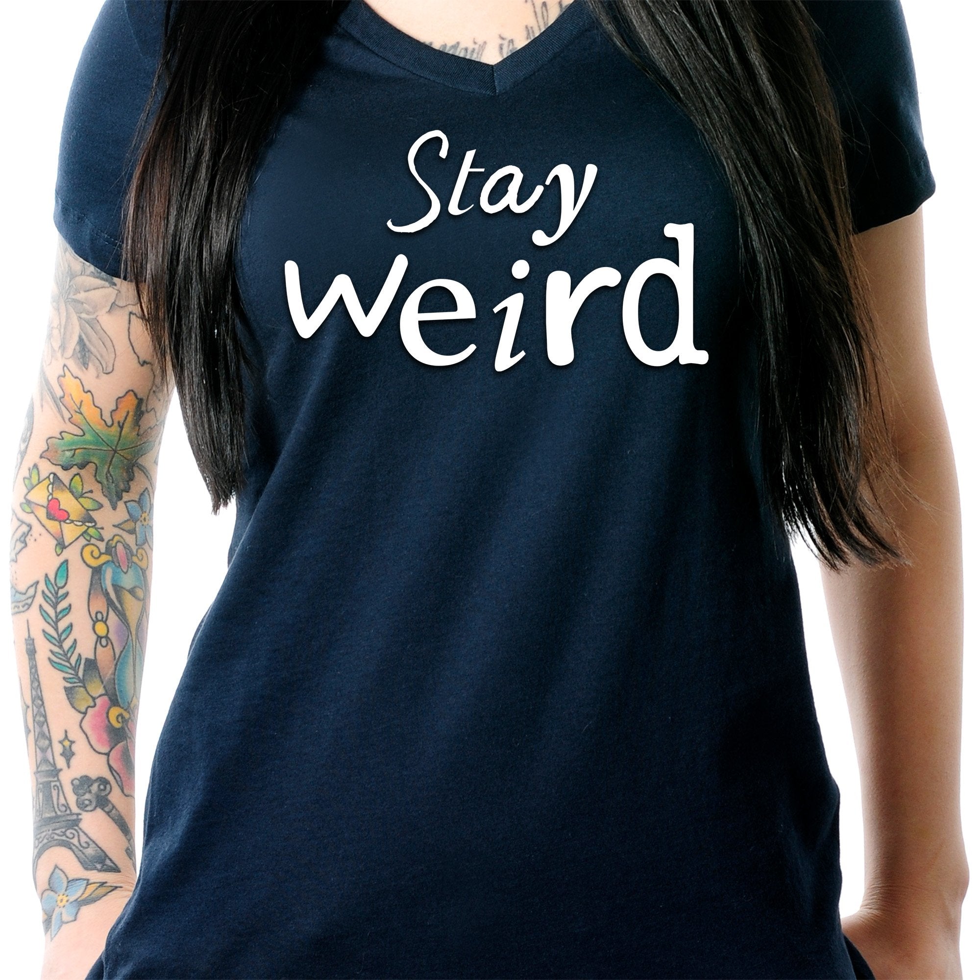 Stay Weird V-Neck Tee Shirt