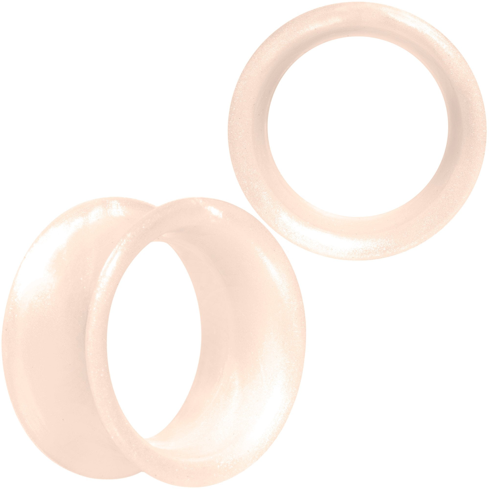 Thin Flexible Peach Silicone Tunnel Plug Set 11mm to 25mm