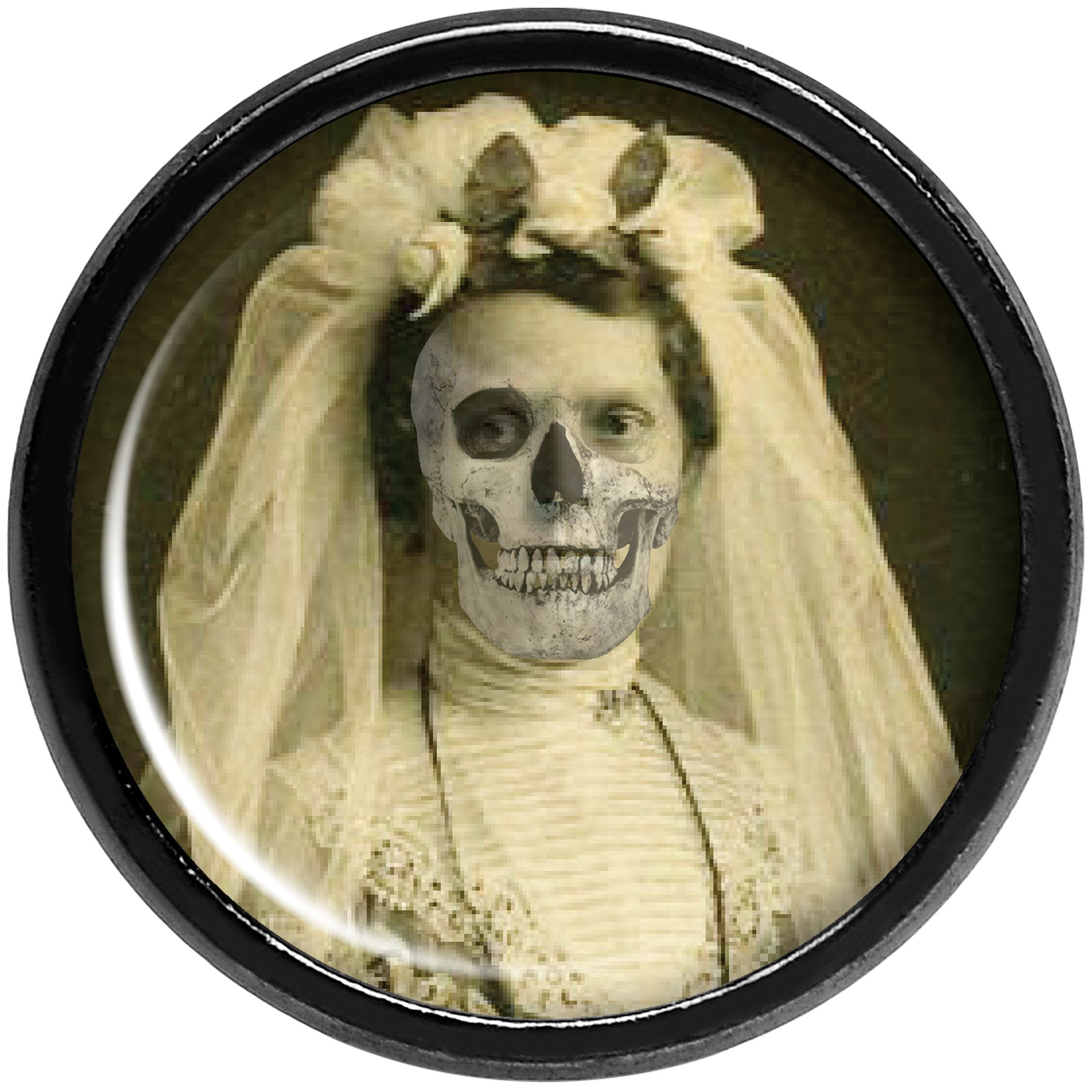 Undead Bride and Groom Halloween Black Anodized Plug Set 00 Gauge