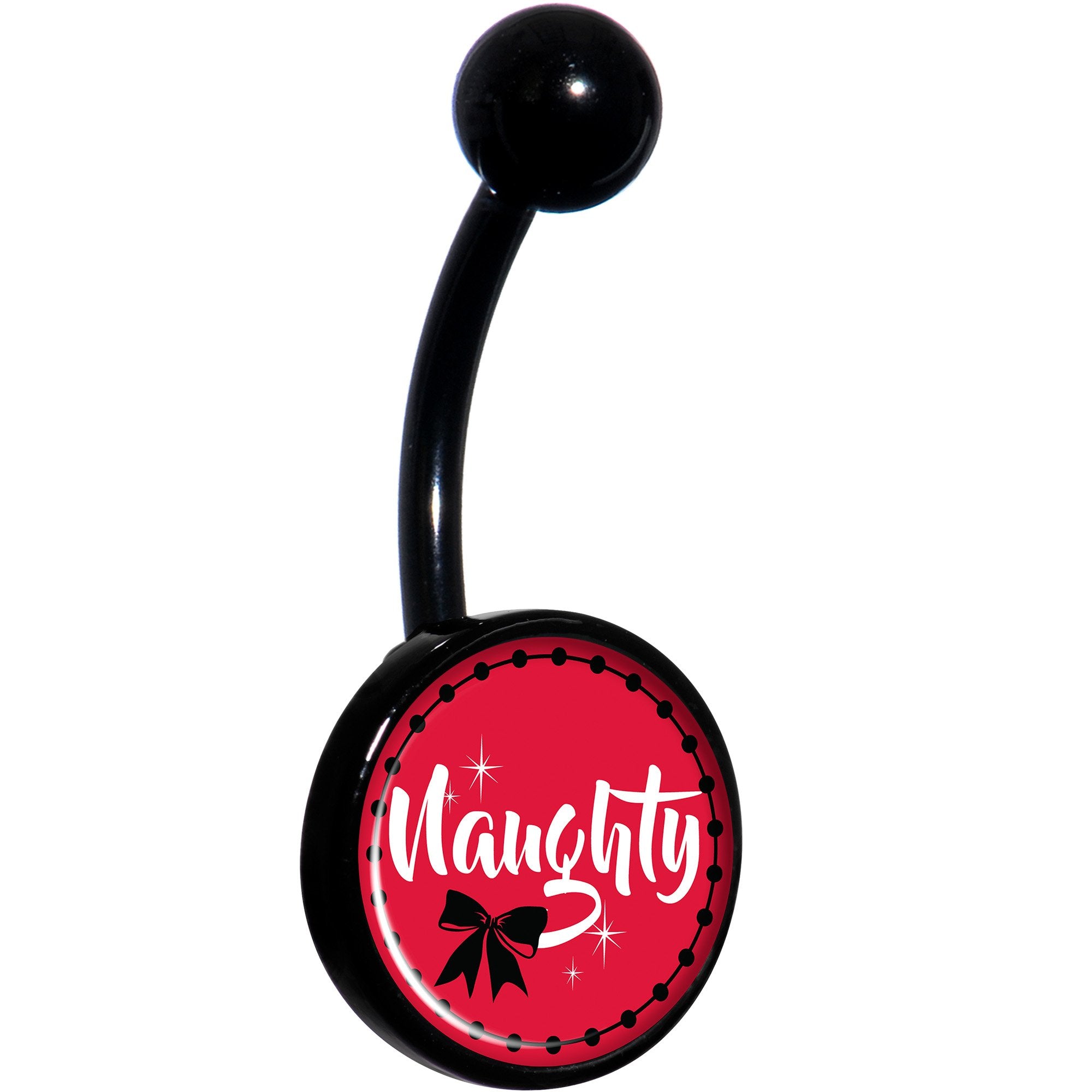 Naughty Holiday Black Belly Ring