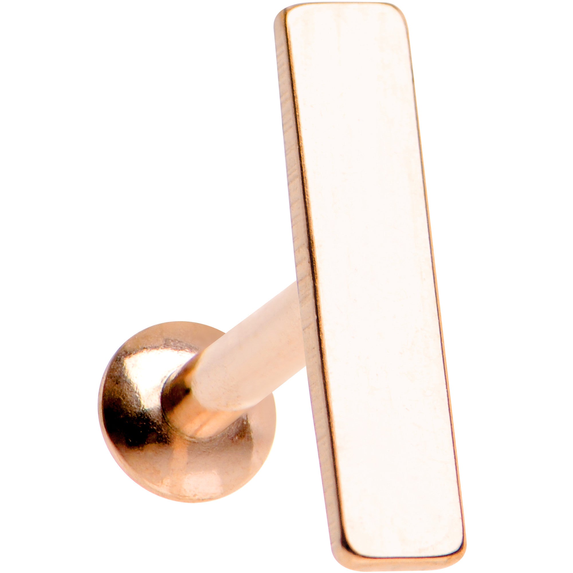 3/16 9mm Rose Gold IP Steel Rectangle Internal Thread Daith Cartilage Tragus