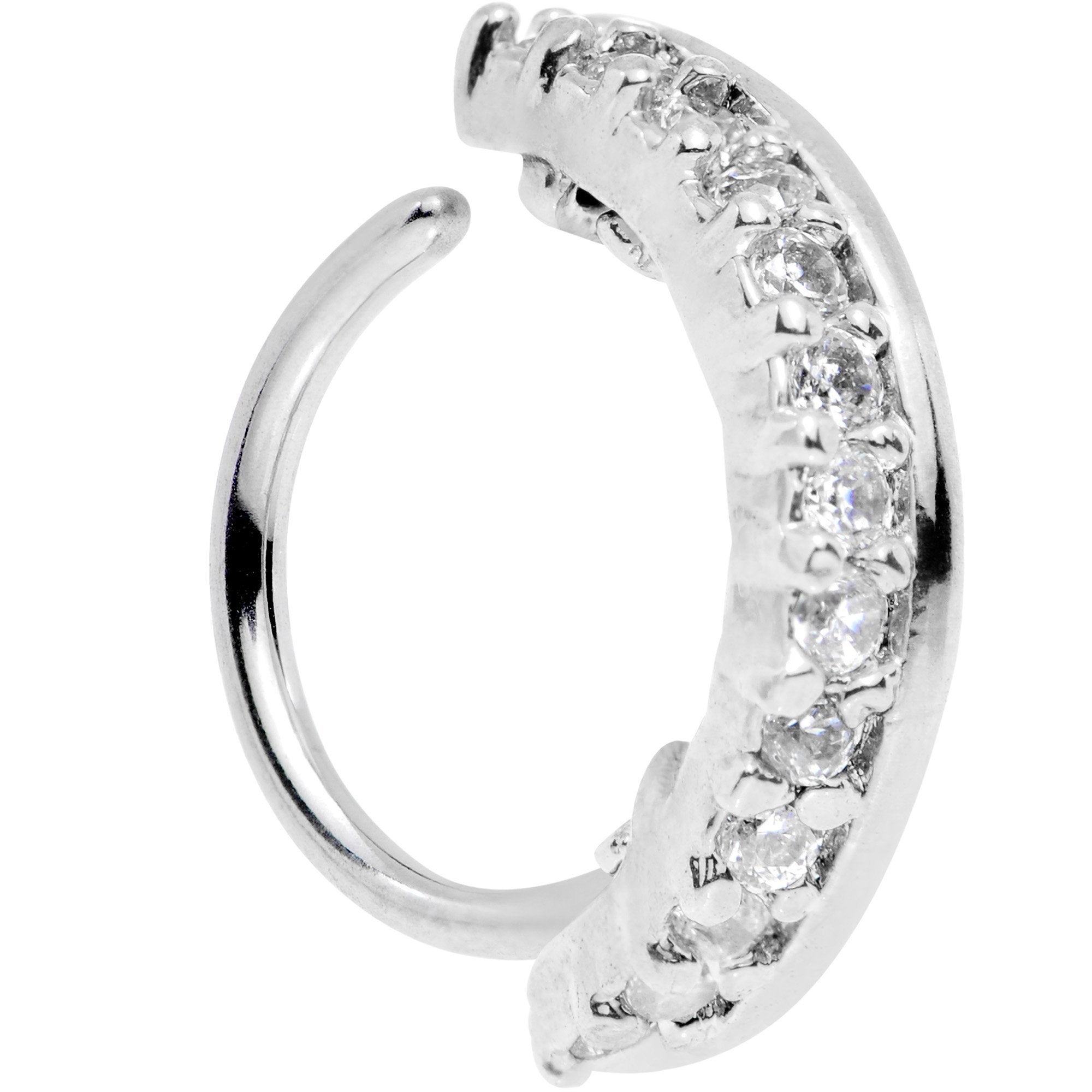 18 Gauge Clear CZ Gem Sleek Seamless Circular Ring