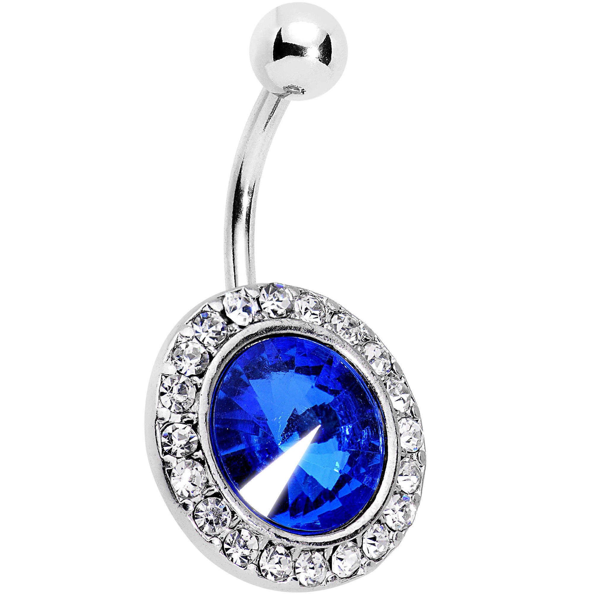 Clear Blue Gem Pirouette Princess Charming Belly Ring