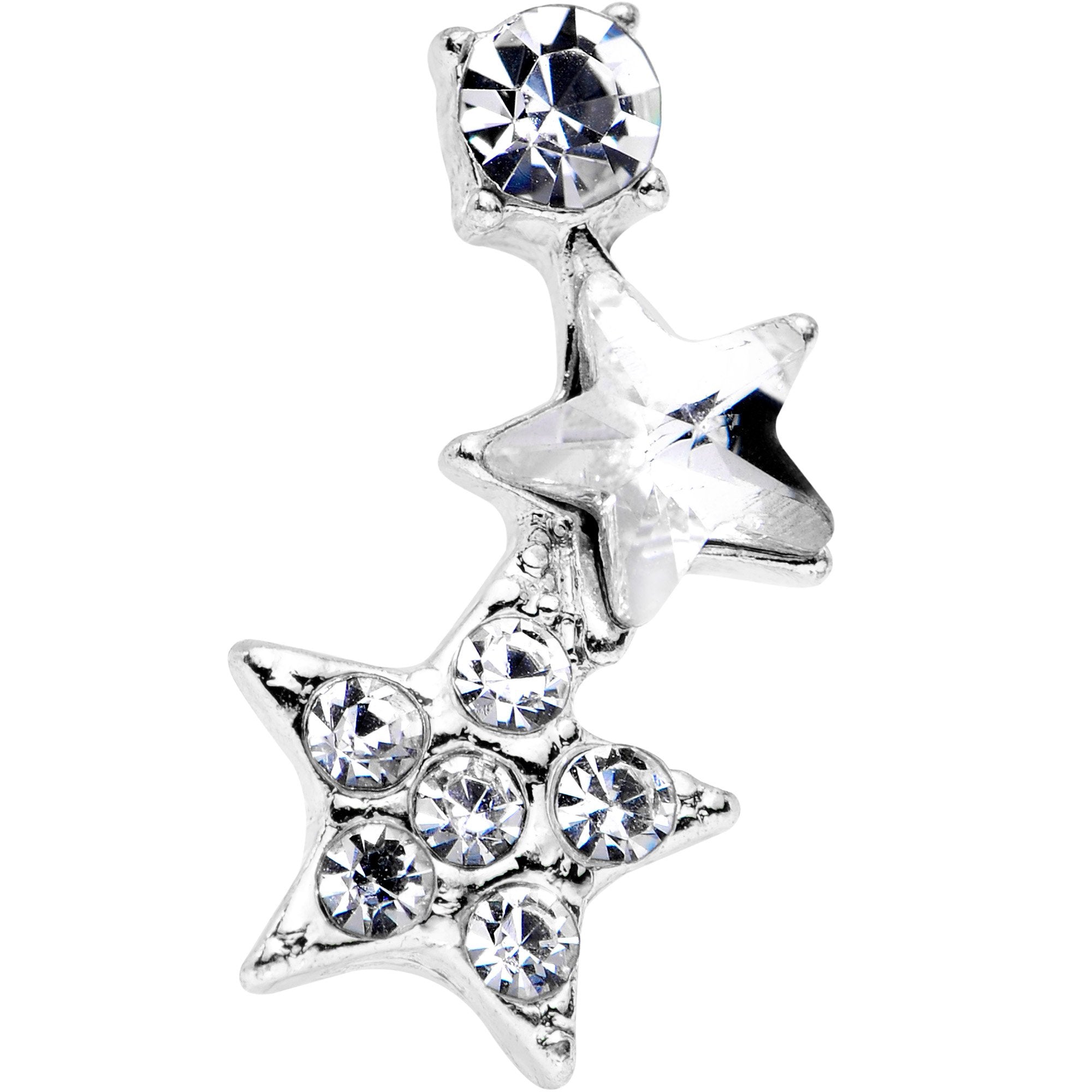 18 Gauge 1/4 Clear Gem Star Cartilage Tragus Earring