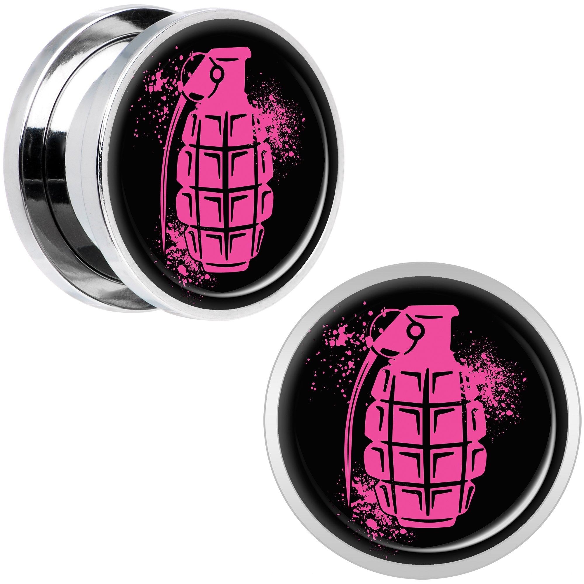 Pink Grenade Steel Screw Fit Plug Set 5/8