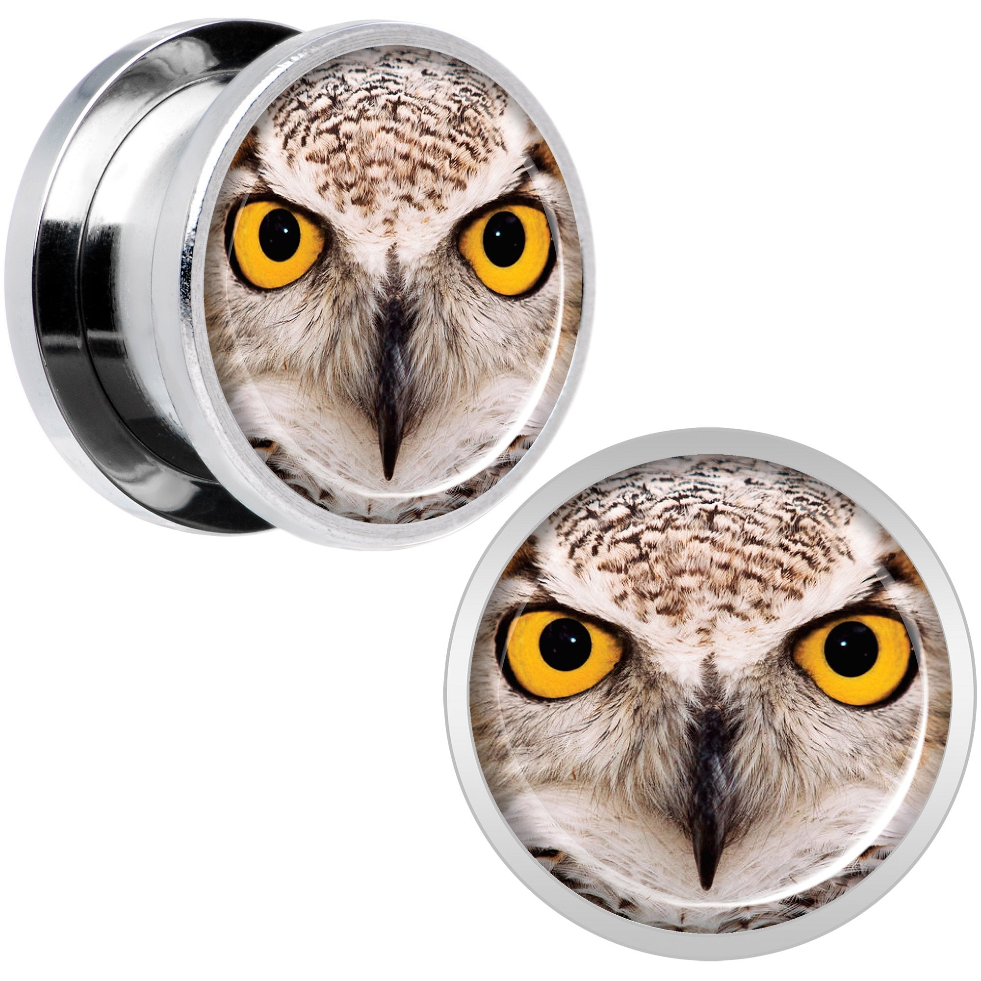 Full Color Owl Steel Screw Fit Plug Set 9/16