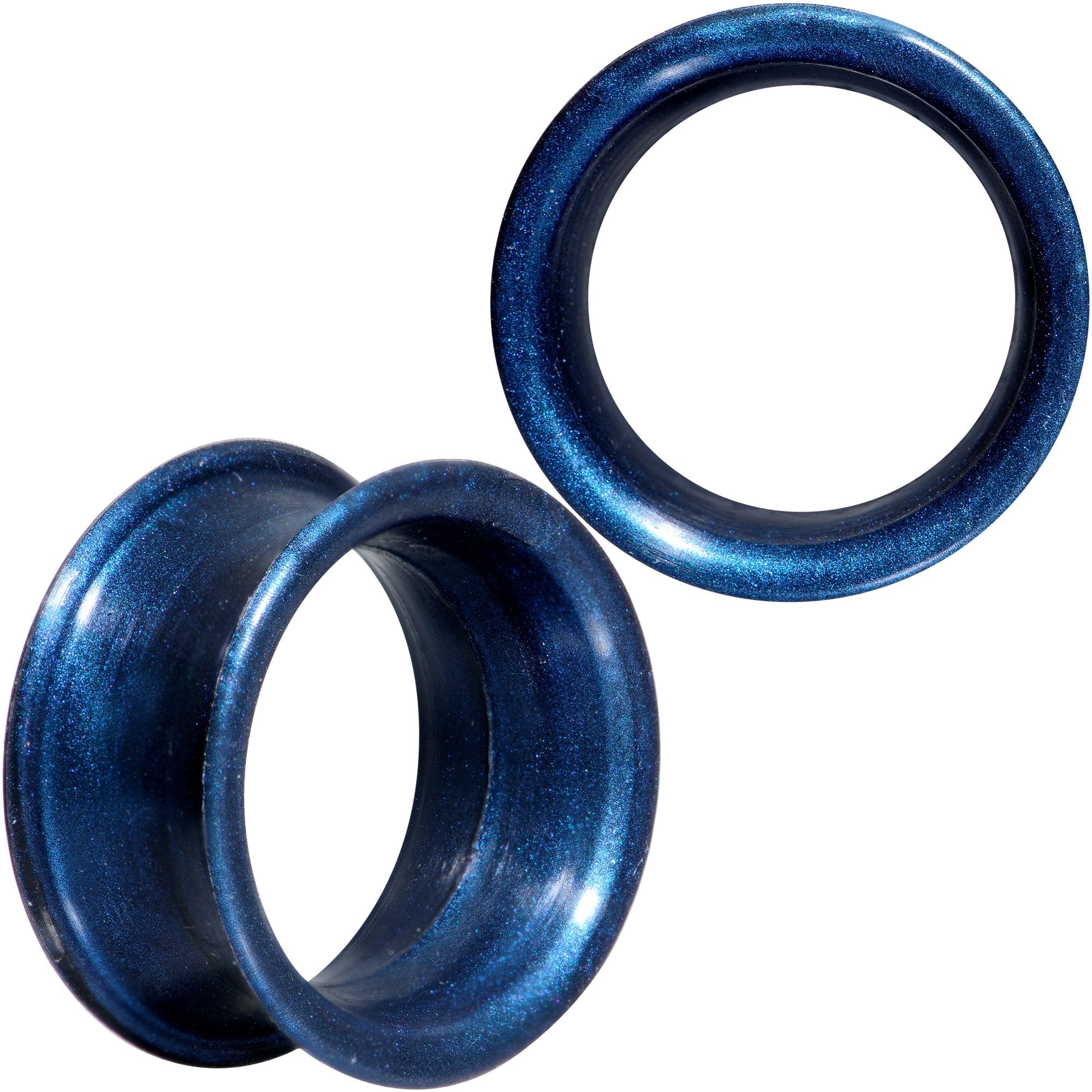 Thin Flexible Blue Silicone Tunnel Plug Set 6mm to 25mm