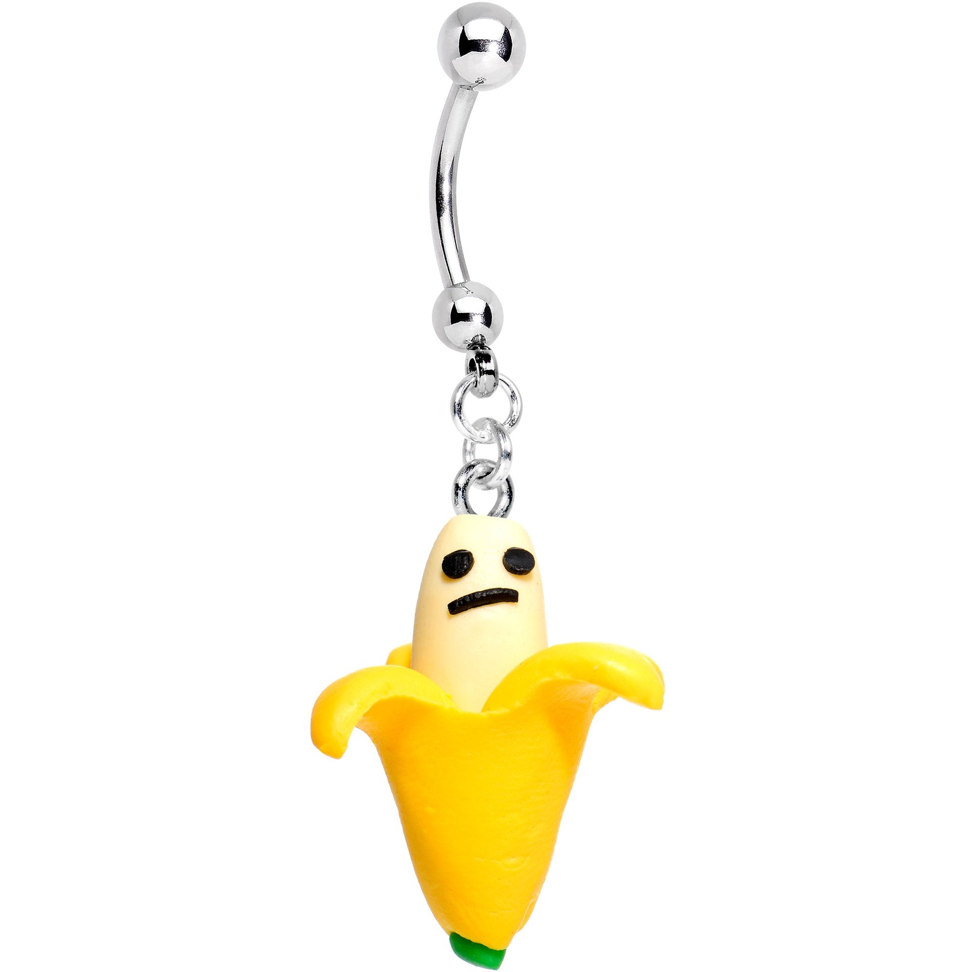 Handcrafted Grumpy Banana Yum Yum Dangle Belly Ring