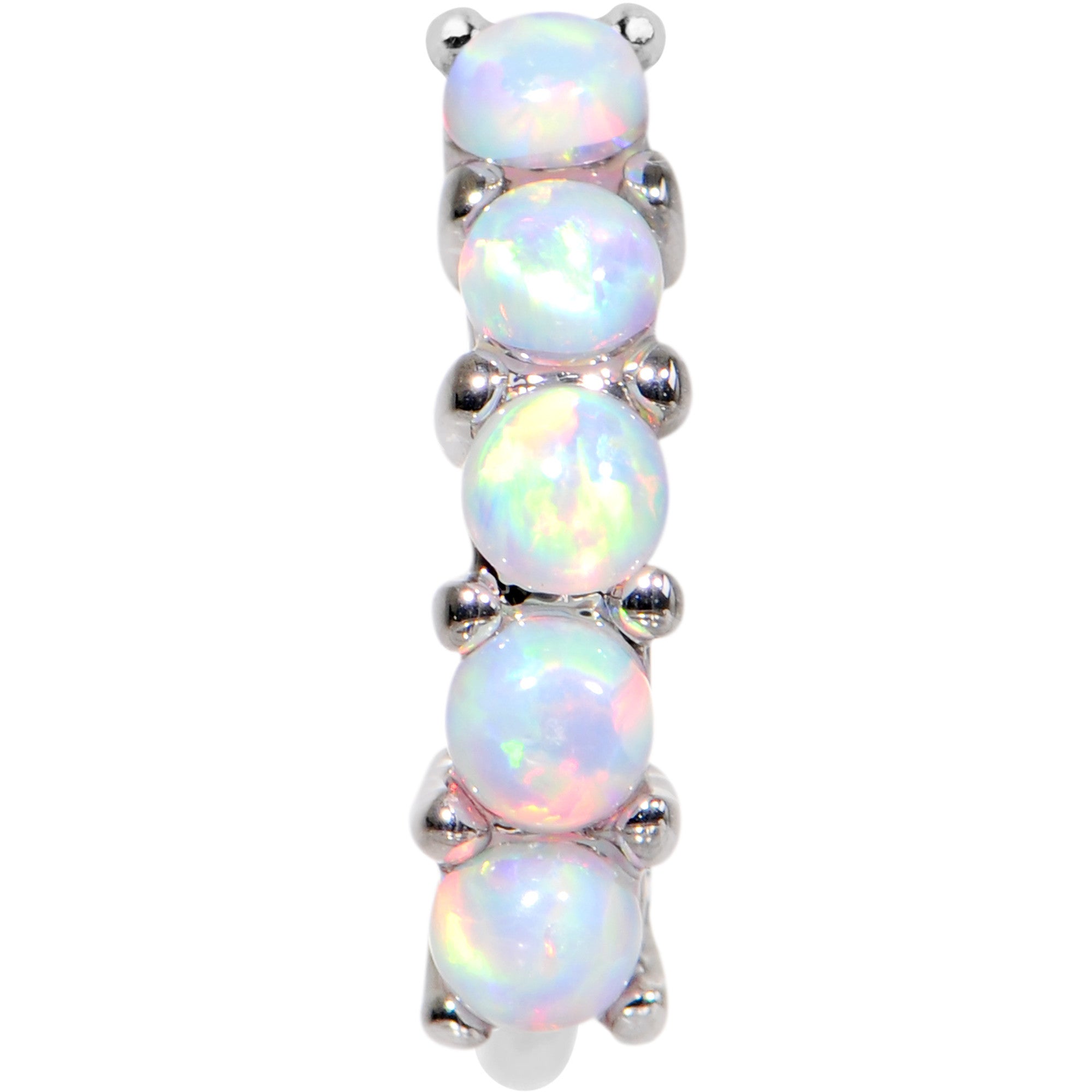 18 Gauge White Synthetic Opal Annealed Circular Ring