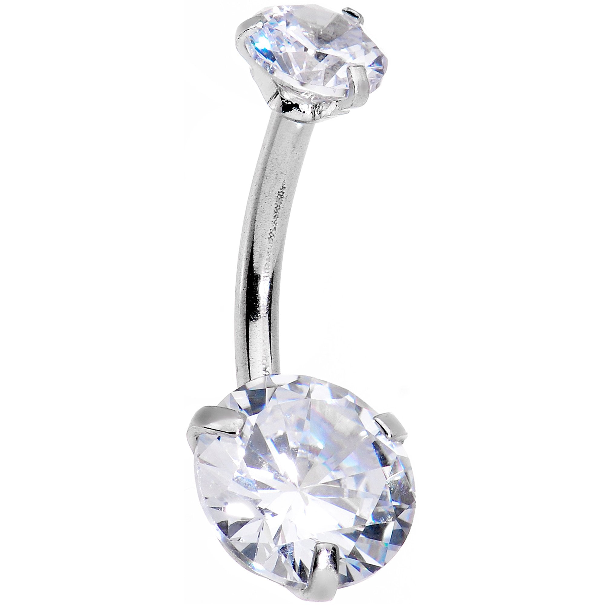 Clear Gem Swagger Sweep Dangle Belly Ring