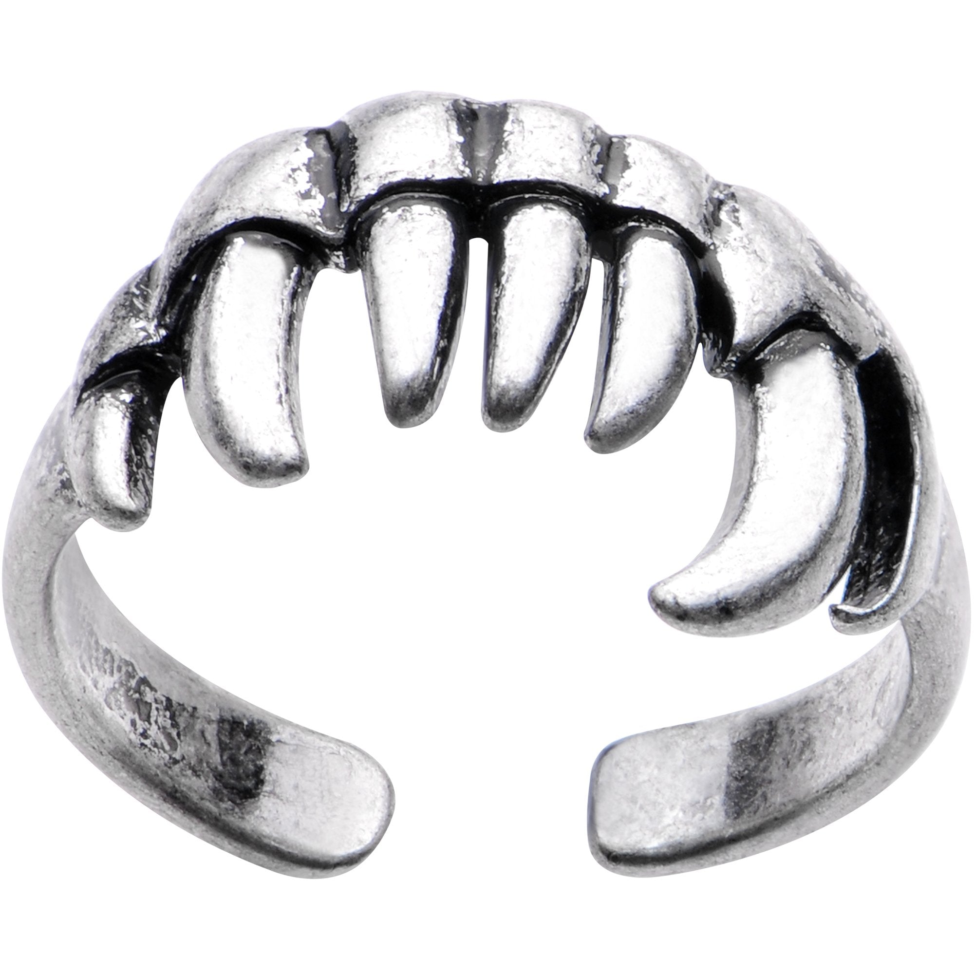 Silver Plated Terrible Teeth Toe Ring