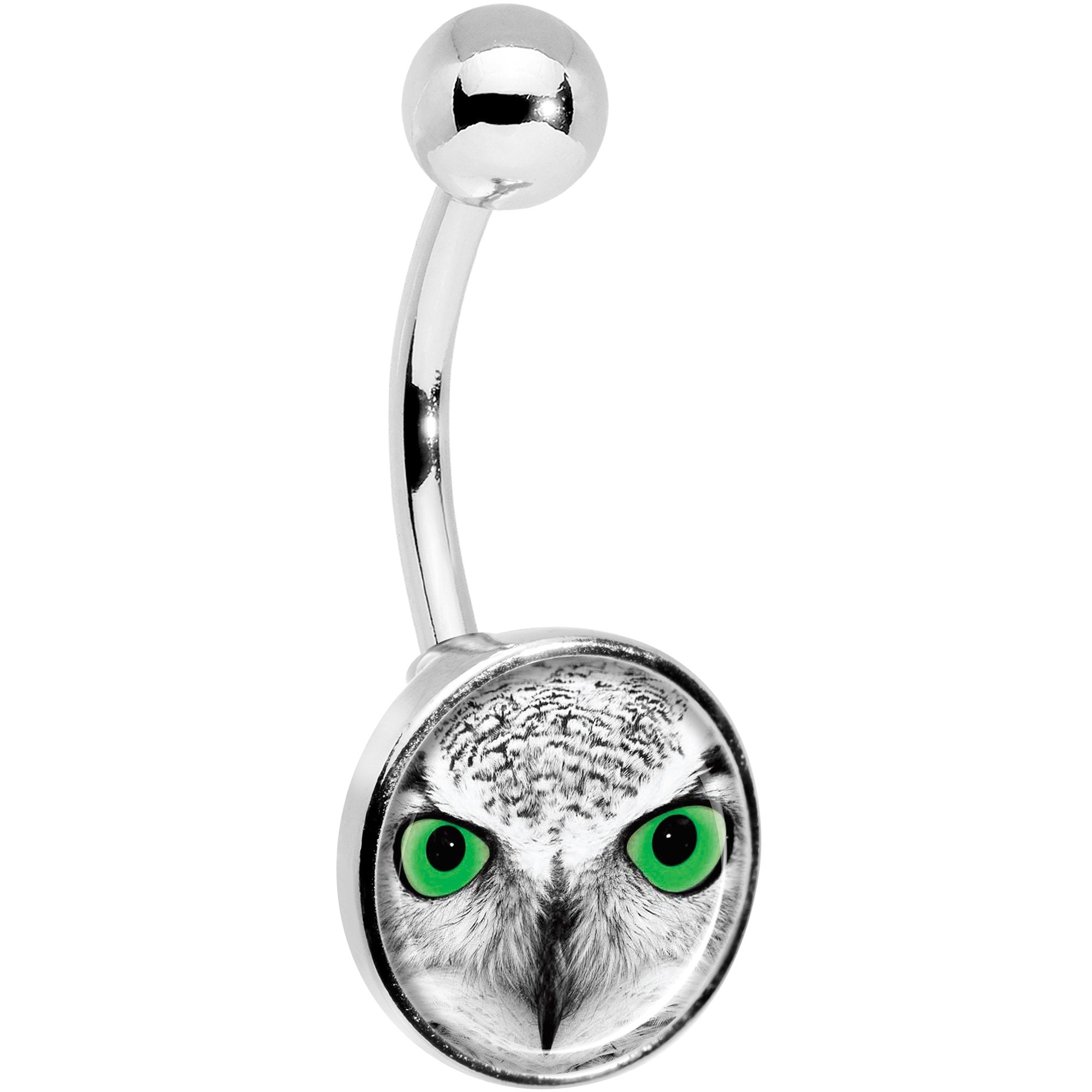 Black White Owl Belly Ring