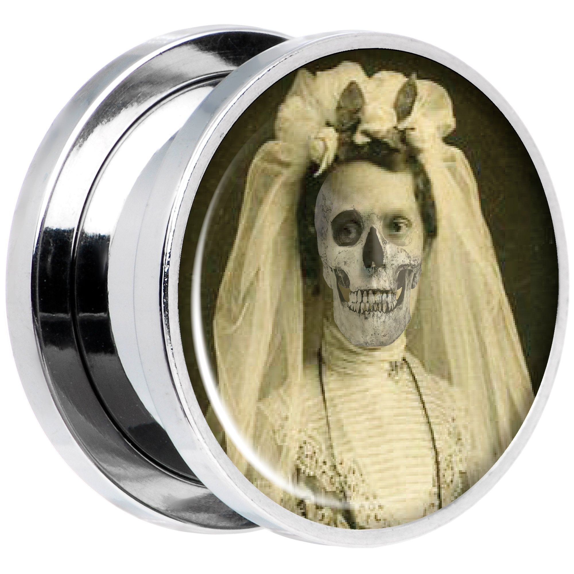 Undead Bride and Groom Halloween Plug Set 5/8