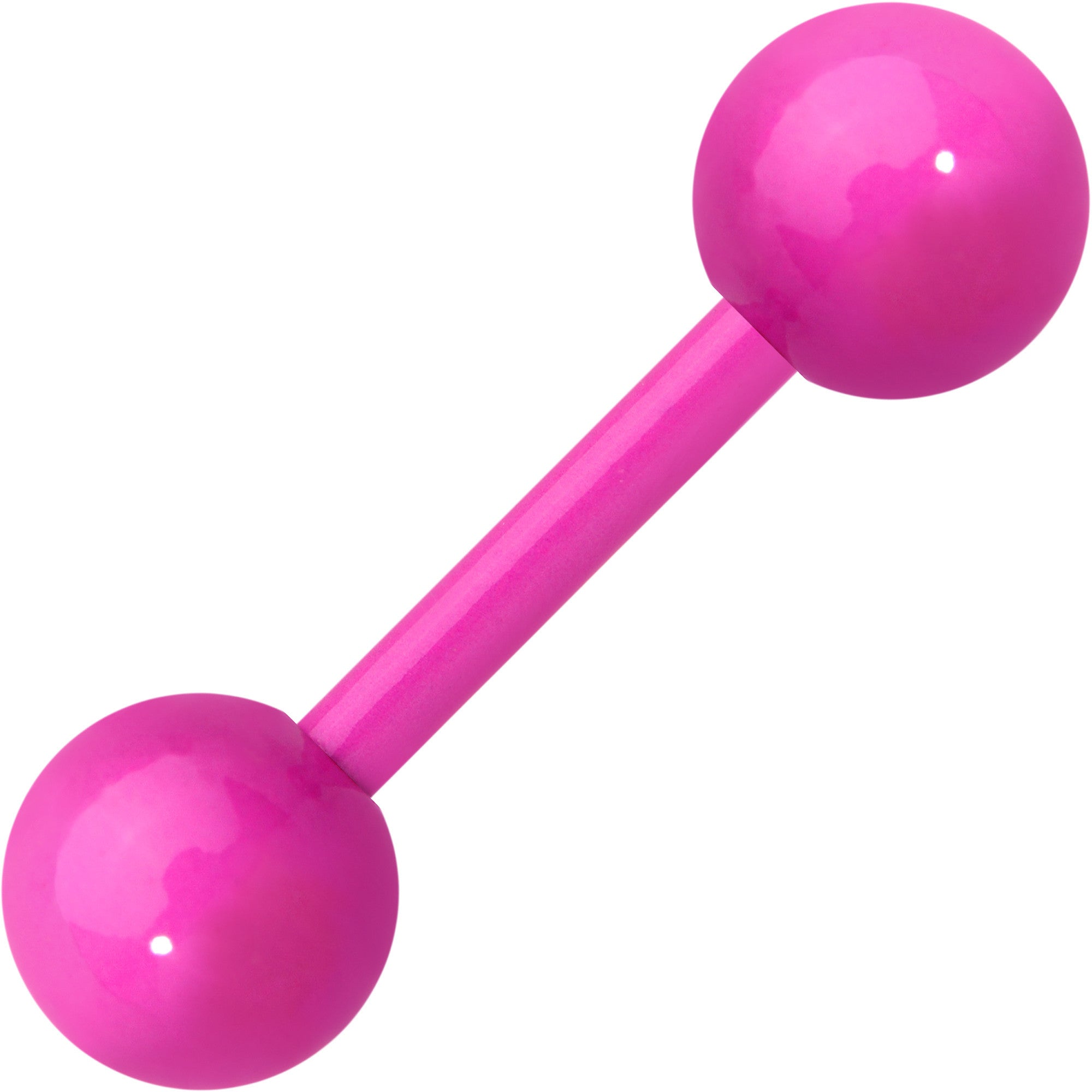 14 Gauge 9mm Pink Acrylic Over Steel 6mm Ball Straight Barbell