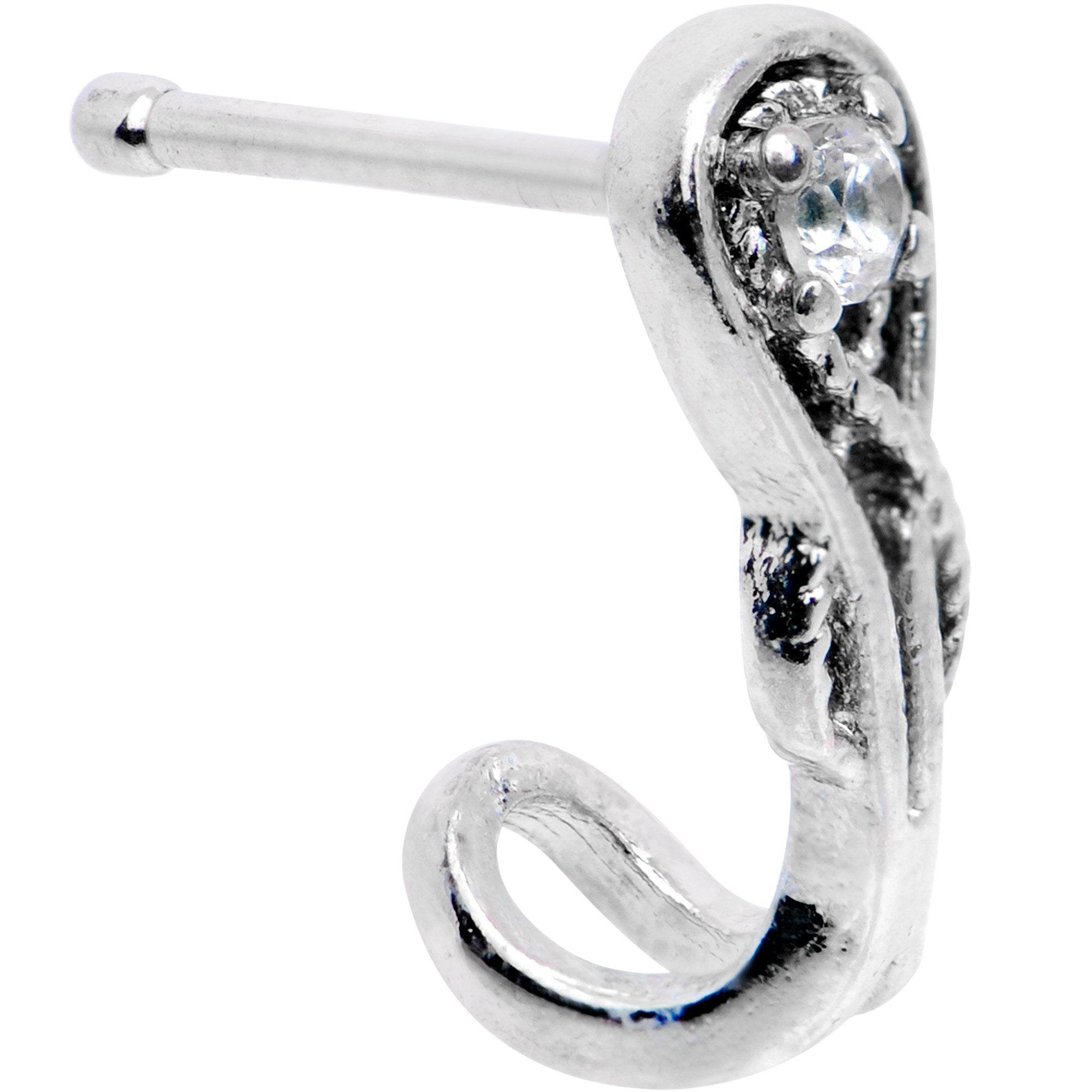 Clear CZ Gem Elegant Fashion Faux Hoop Nose Bone