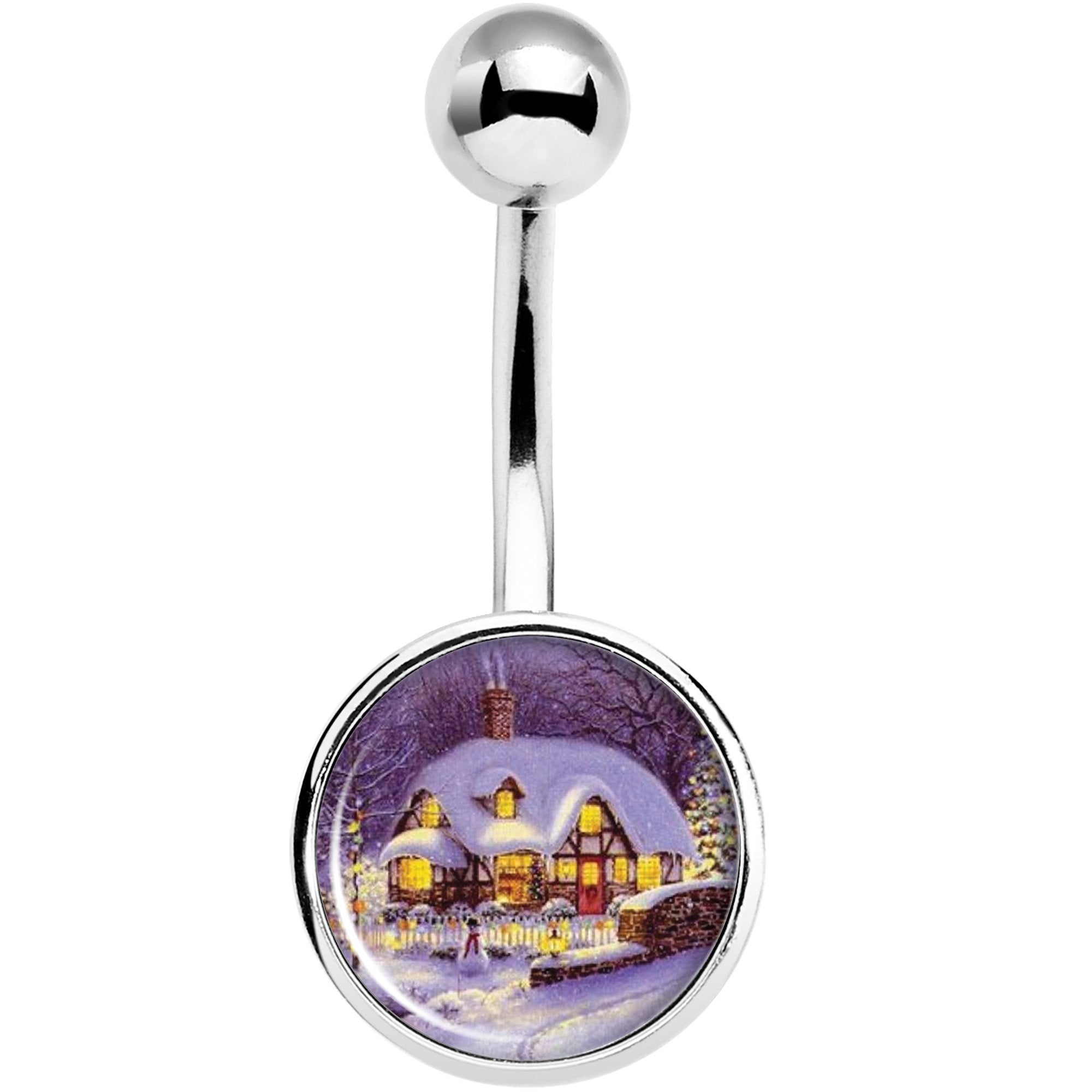 Advent Christmas Village Belly Ring