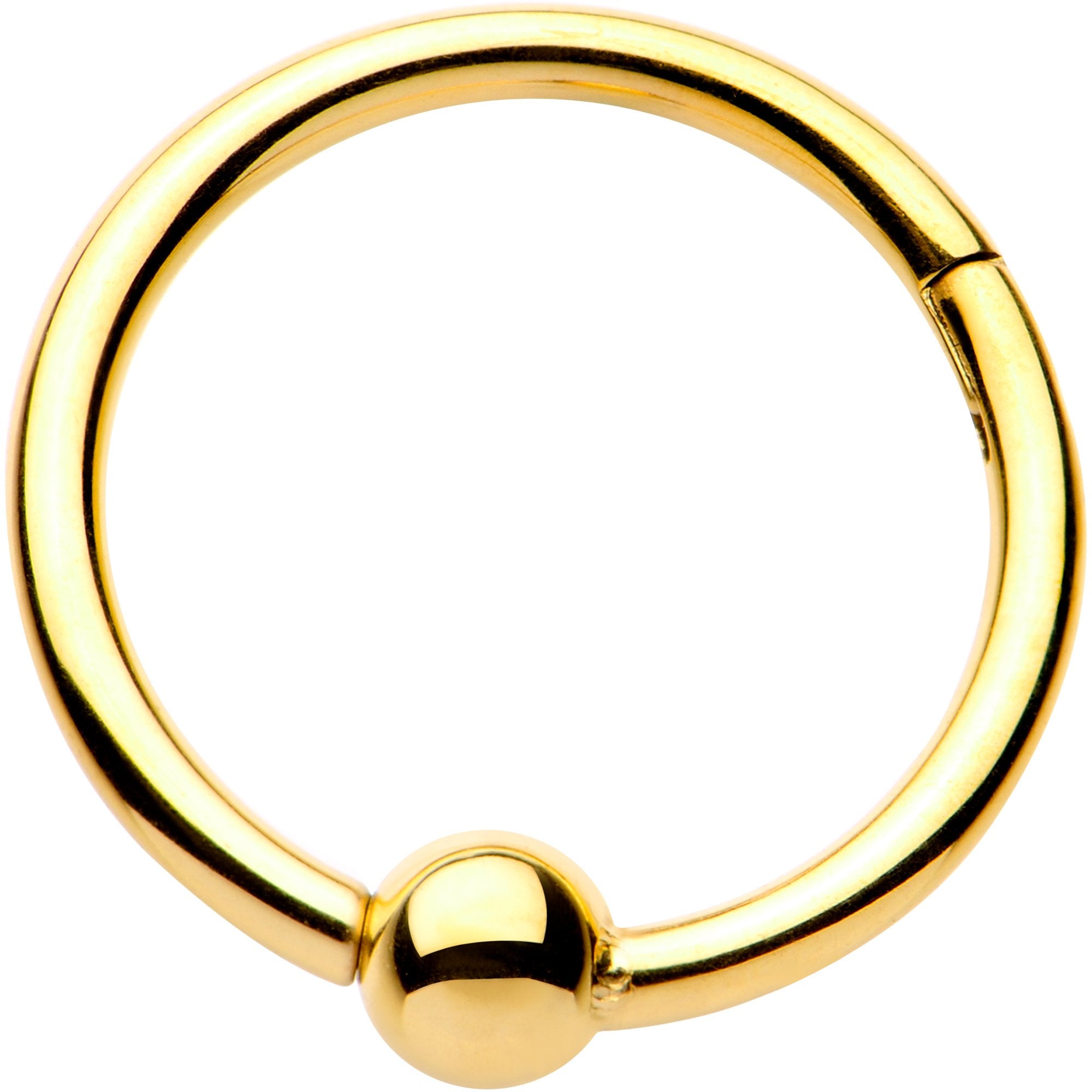 16 Gauge 3/8 Gold Tone Hinged Segment Faux Captive Ring