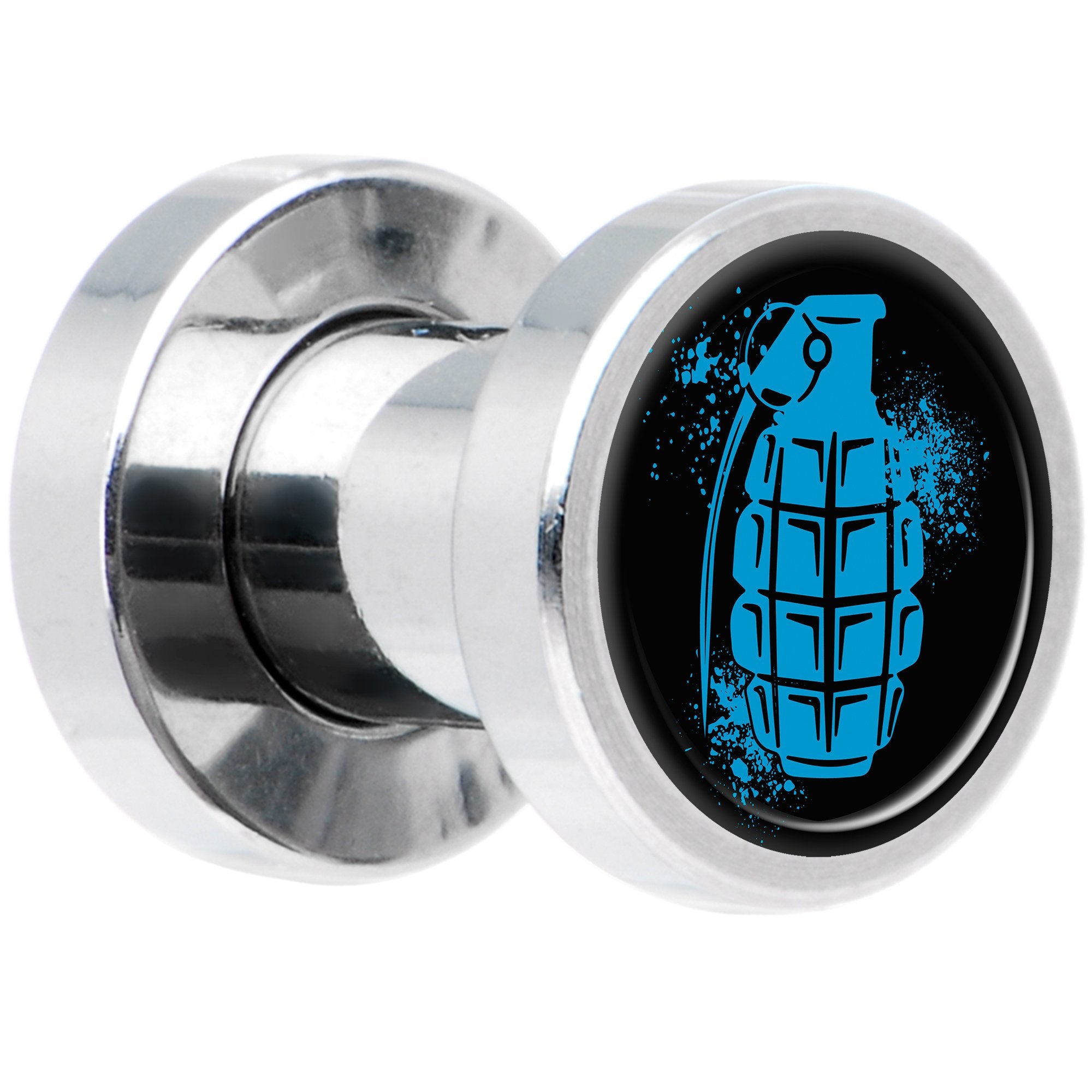 Blue Grenade Steel Screw Fit Plug Set 4 Gauge