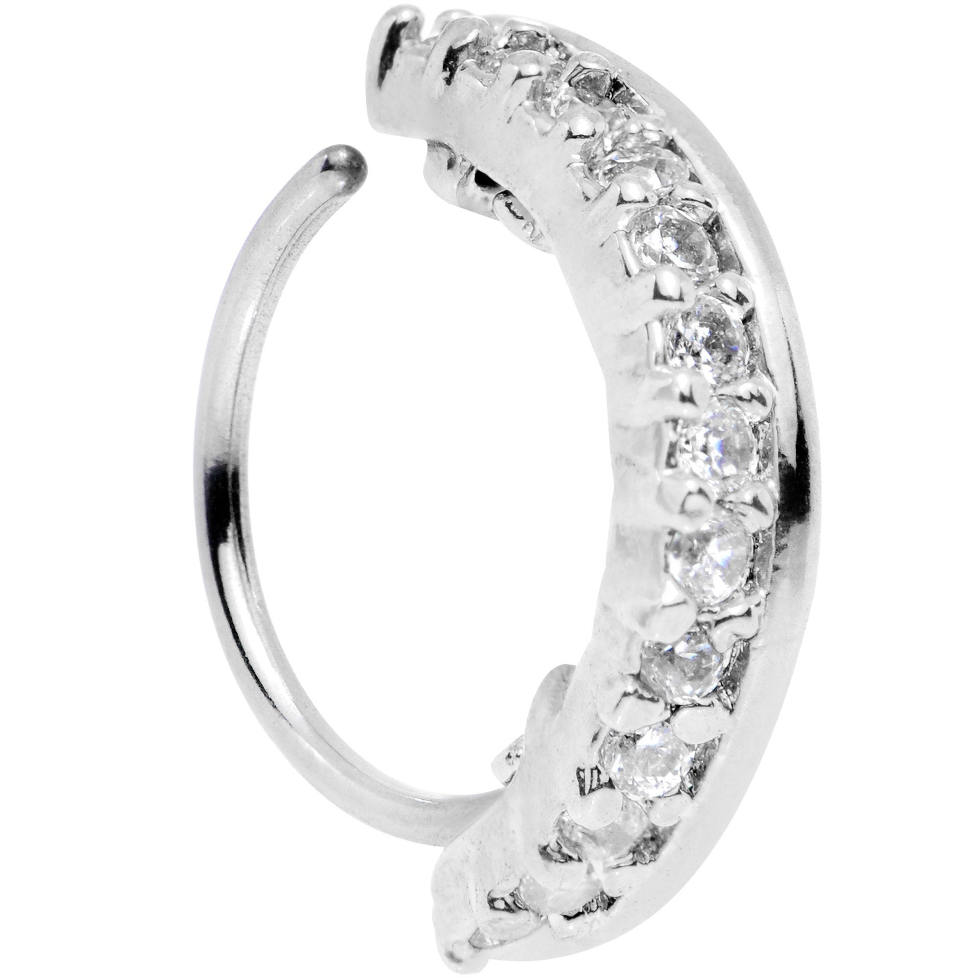 20 Gauge Clear CZ Gem Sleek Seamless Circular Ring