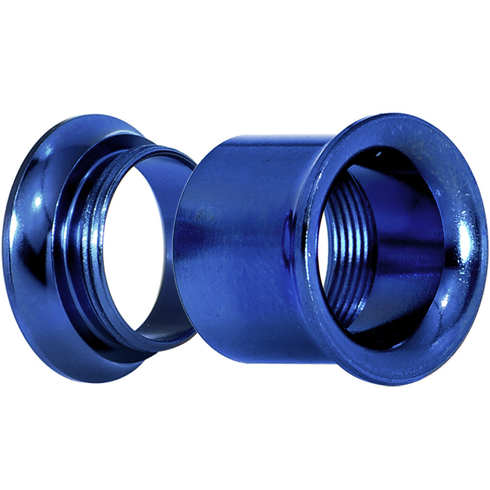 7/16 Blue Anodized Titanium Steel Screw Fit Tunnel Plug Set