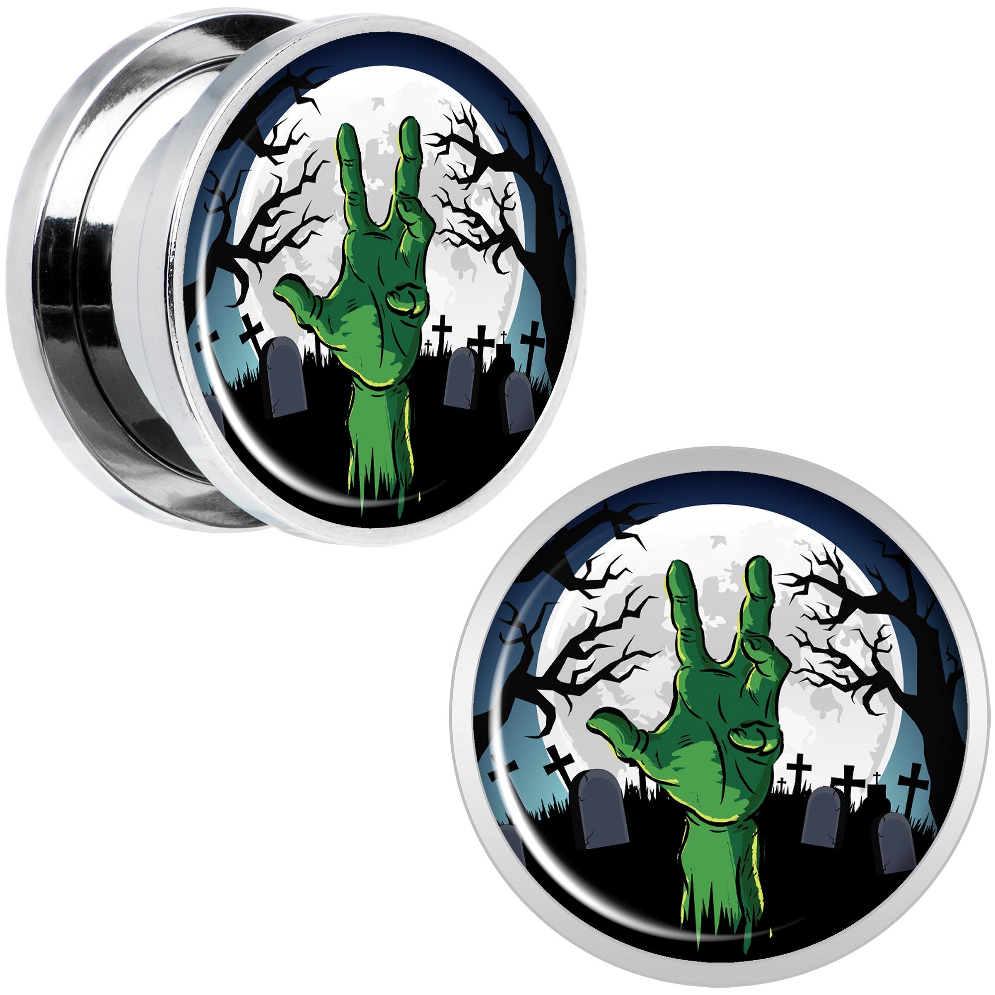 Cemetery Zombie Hand Halloween Plug Set 5/8