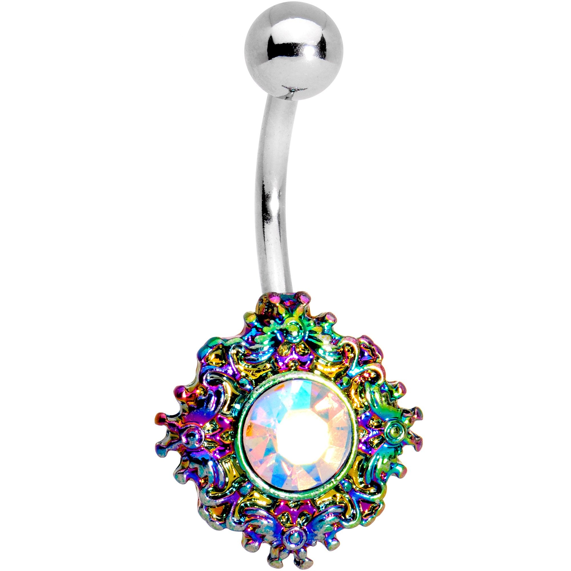 Aurora Gem Color Explosion Belly Ring