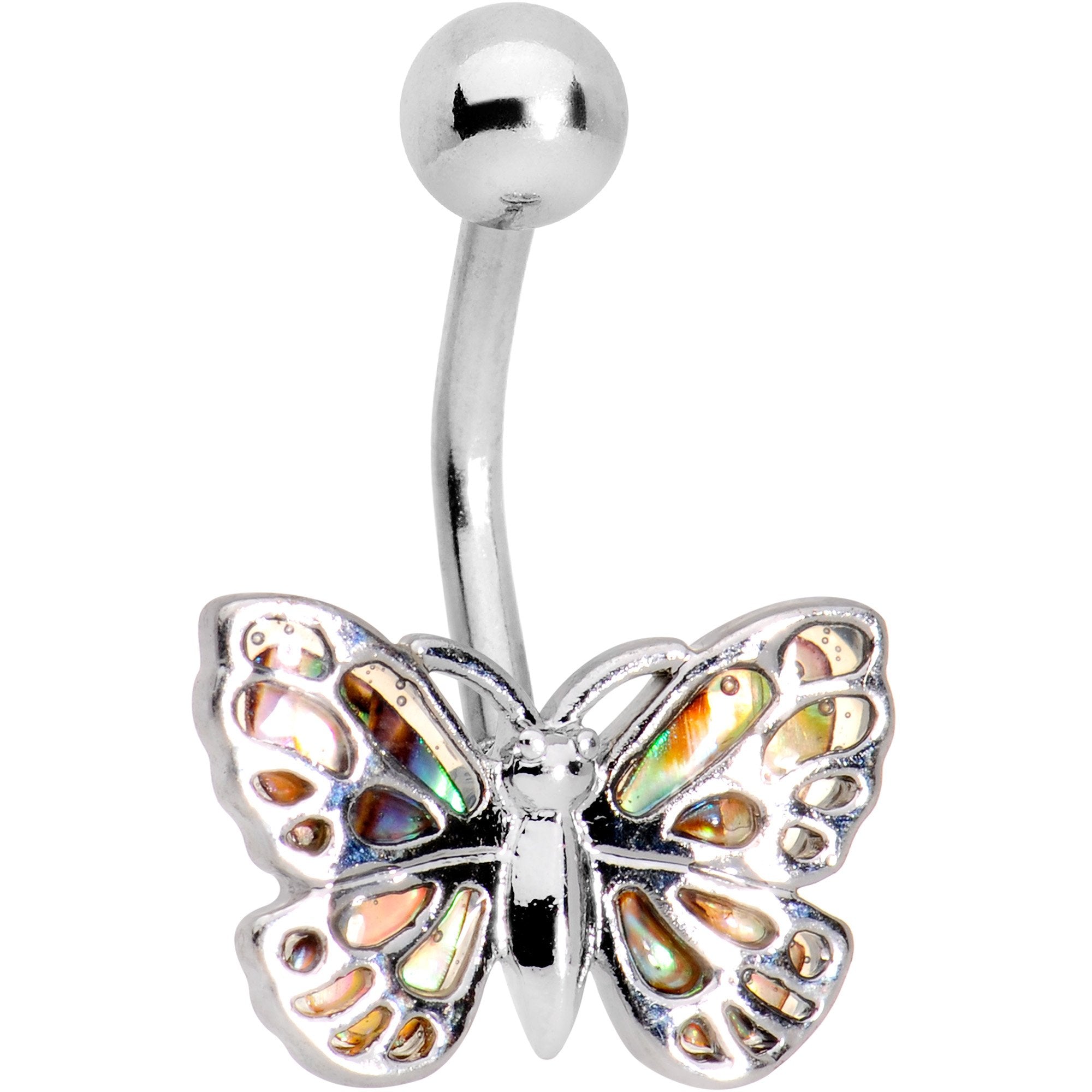 Iridescent Winged Butterfly Belly Ring