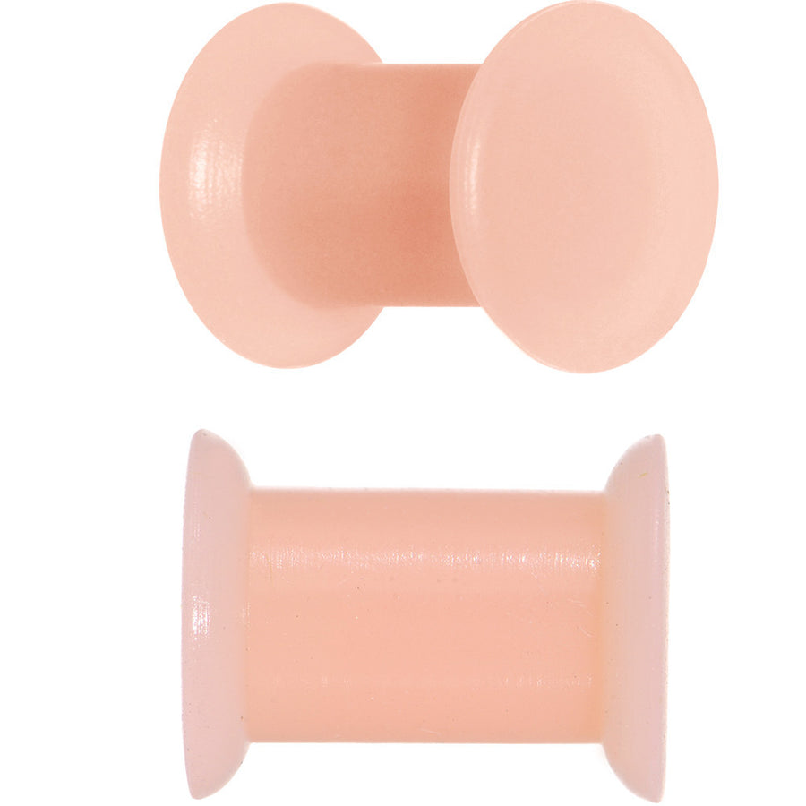 2 Gauge Light Flesh Tone Silicone Double Flare Plug Set