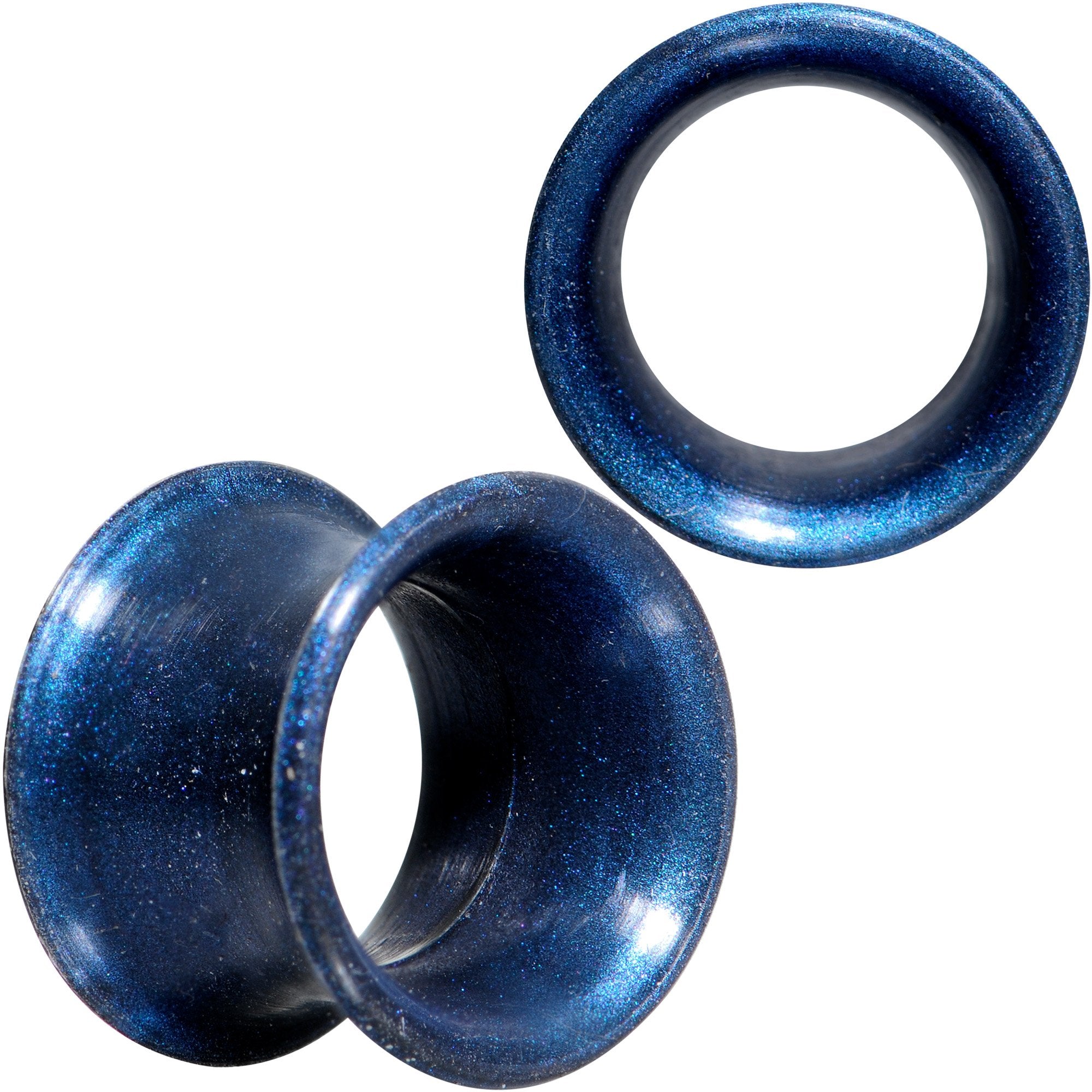 Thin Flexible Blue Silicone Tunnel Plug Set 6mm to 25mm