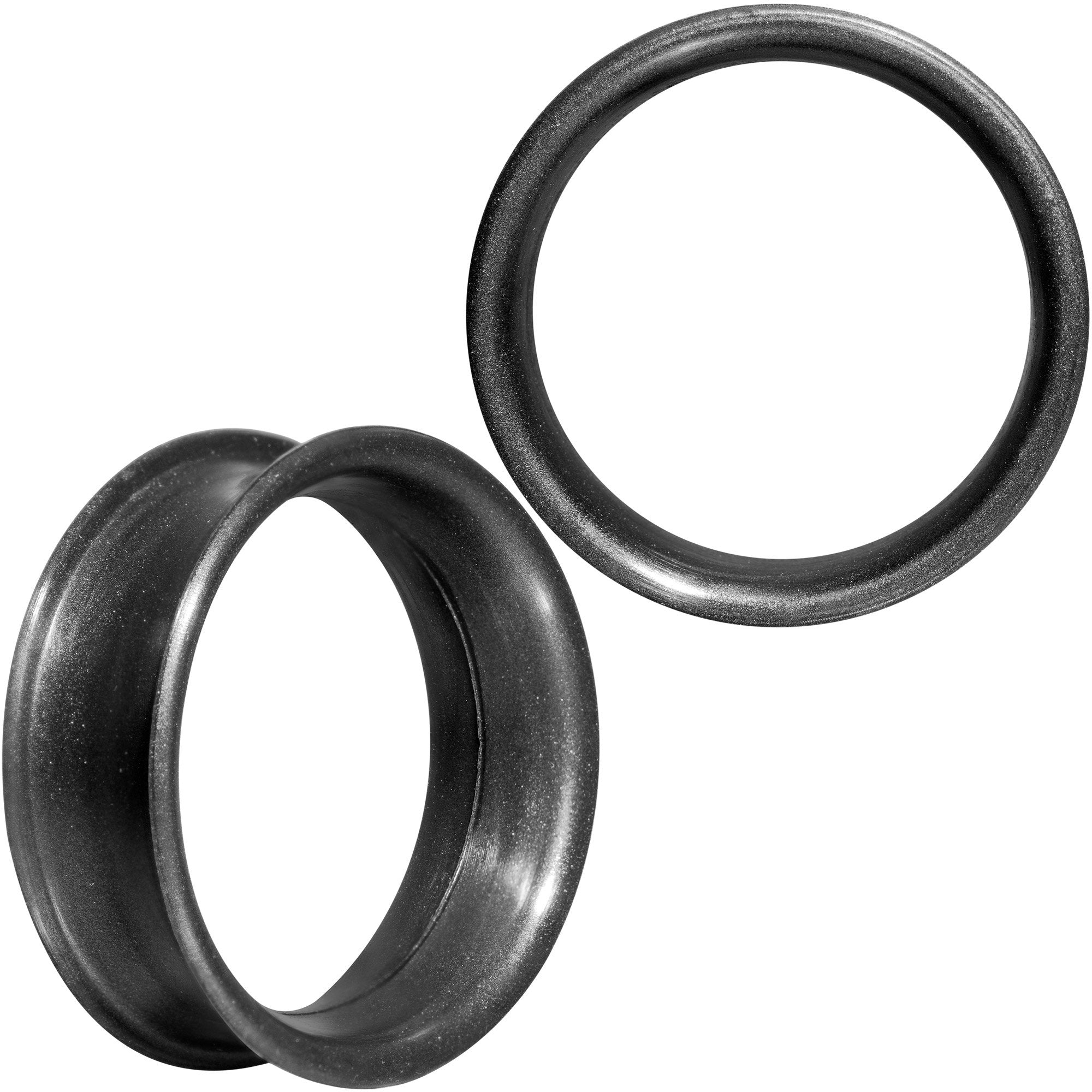 Thin Flexible Metallic Black Silicone Tunnel Plug Set 6mm to 25mm