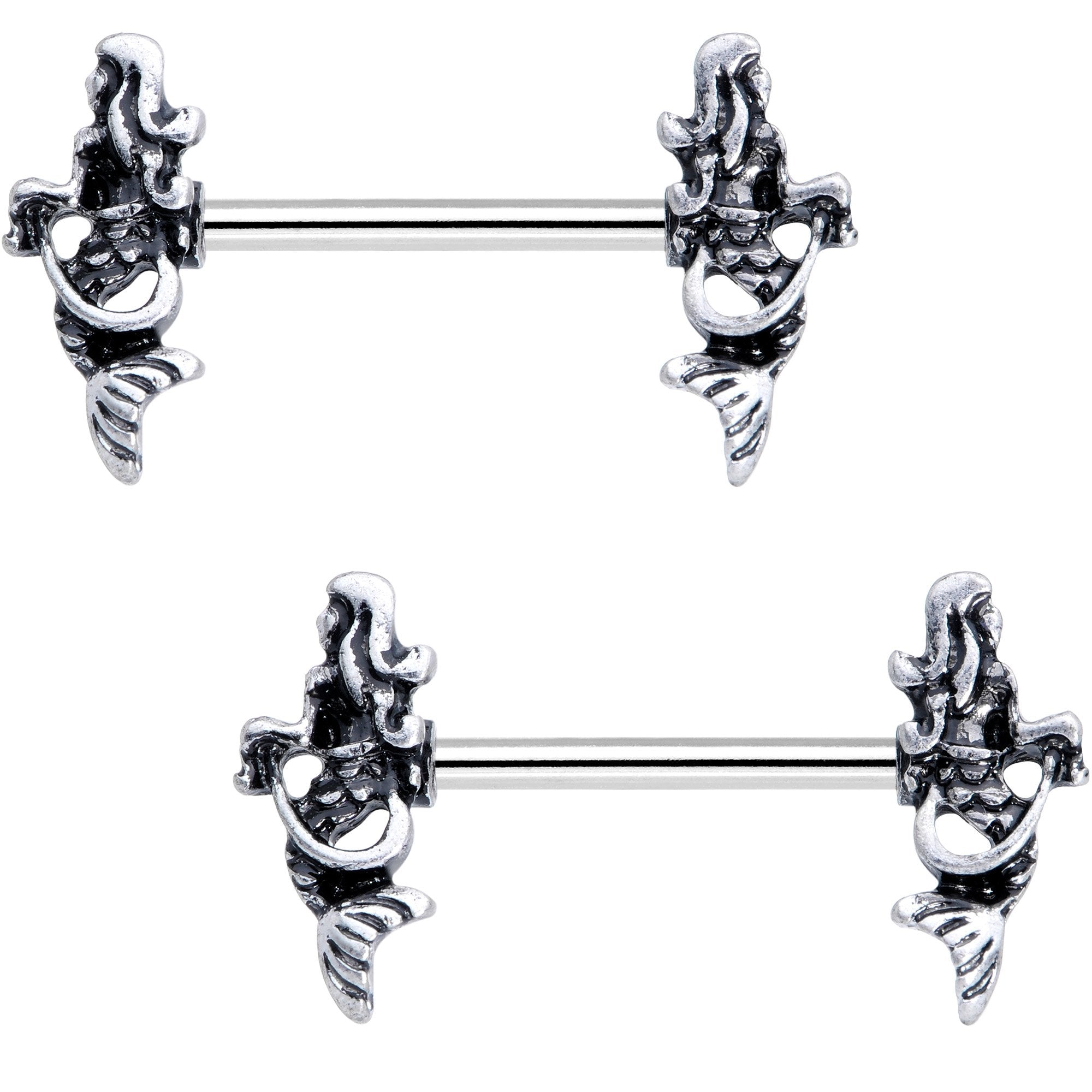 5/8 Queen of the Mermaids Barbell Nipple Ring Set