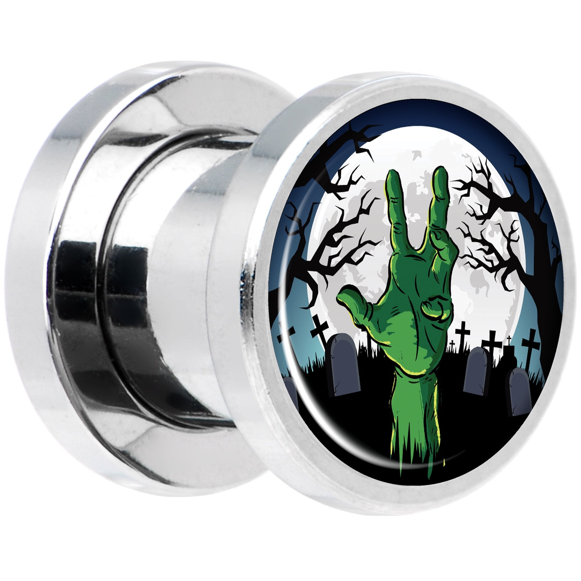 Cemetery Zombie Hand Halloween Plug Set 0 Gauge