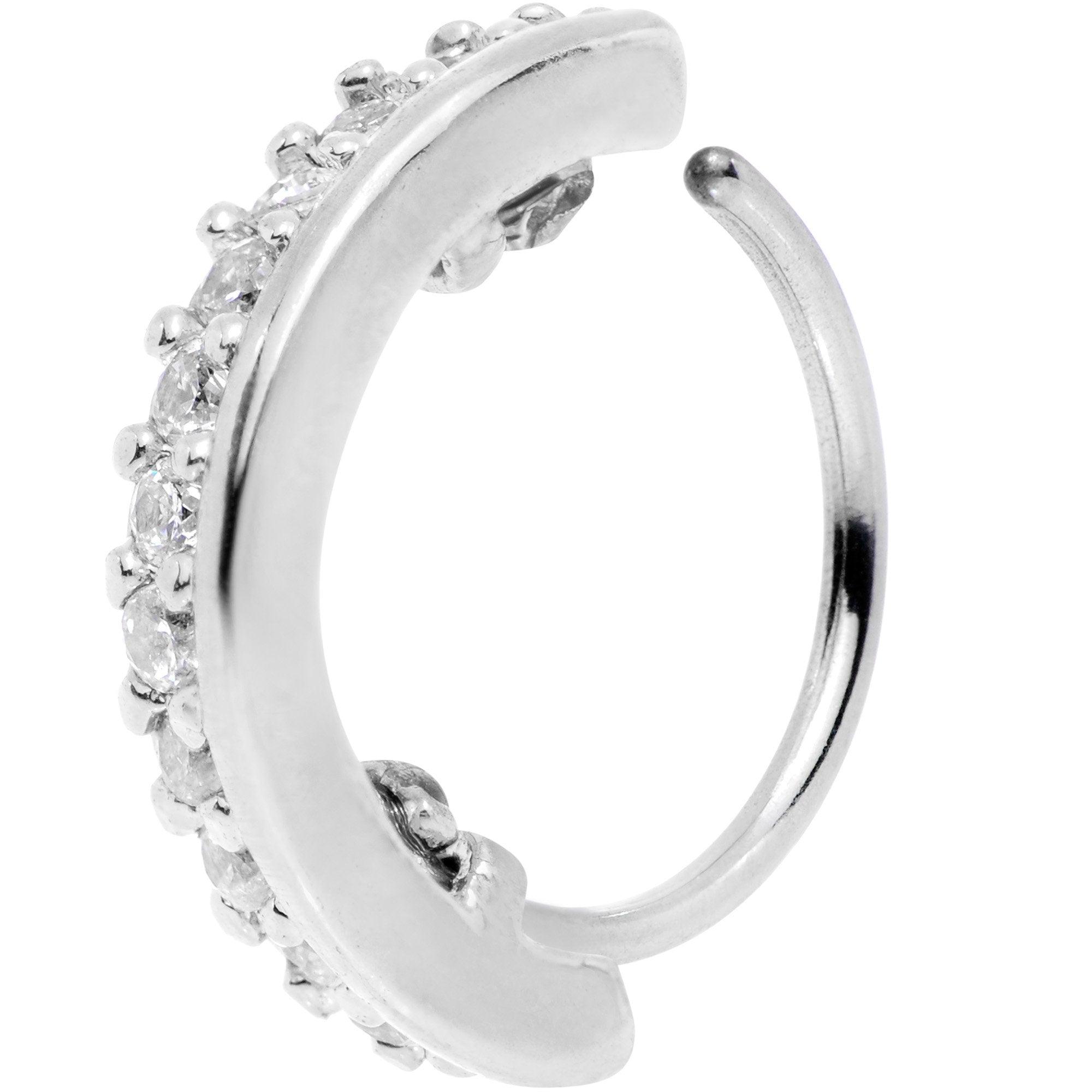 20 Gauge Clear CZ Gem Sleek Seamless Circular Ring