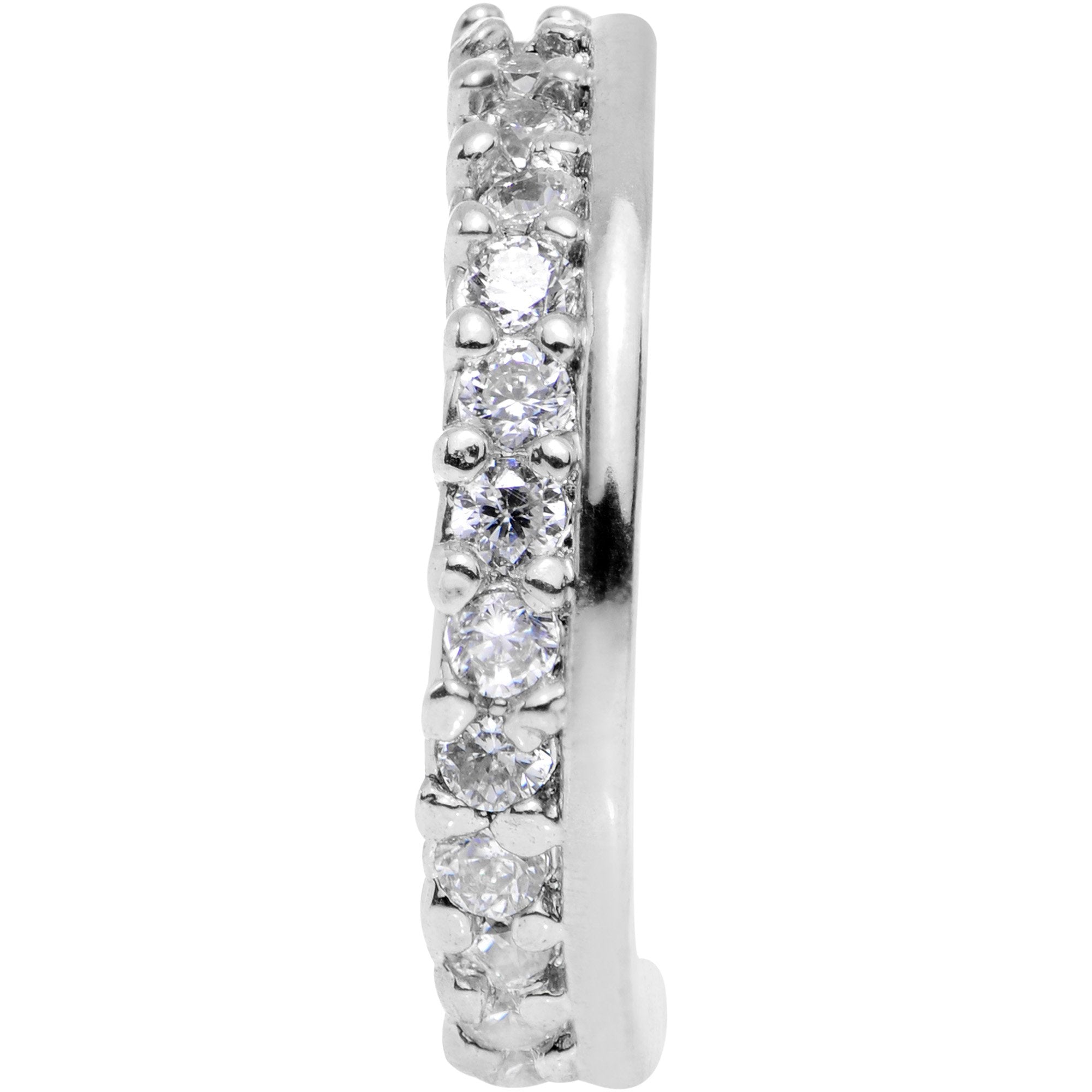 20 Gauge Clear CZ Gem Sleek Seamless Circular Ring