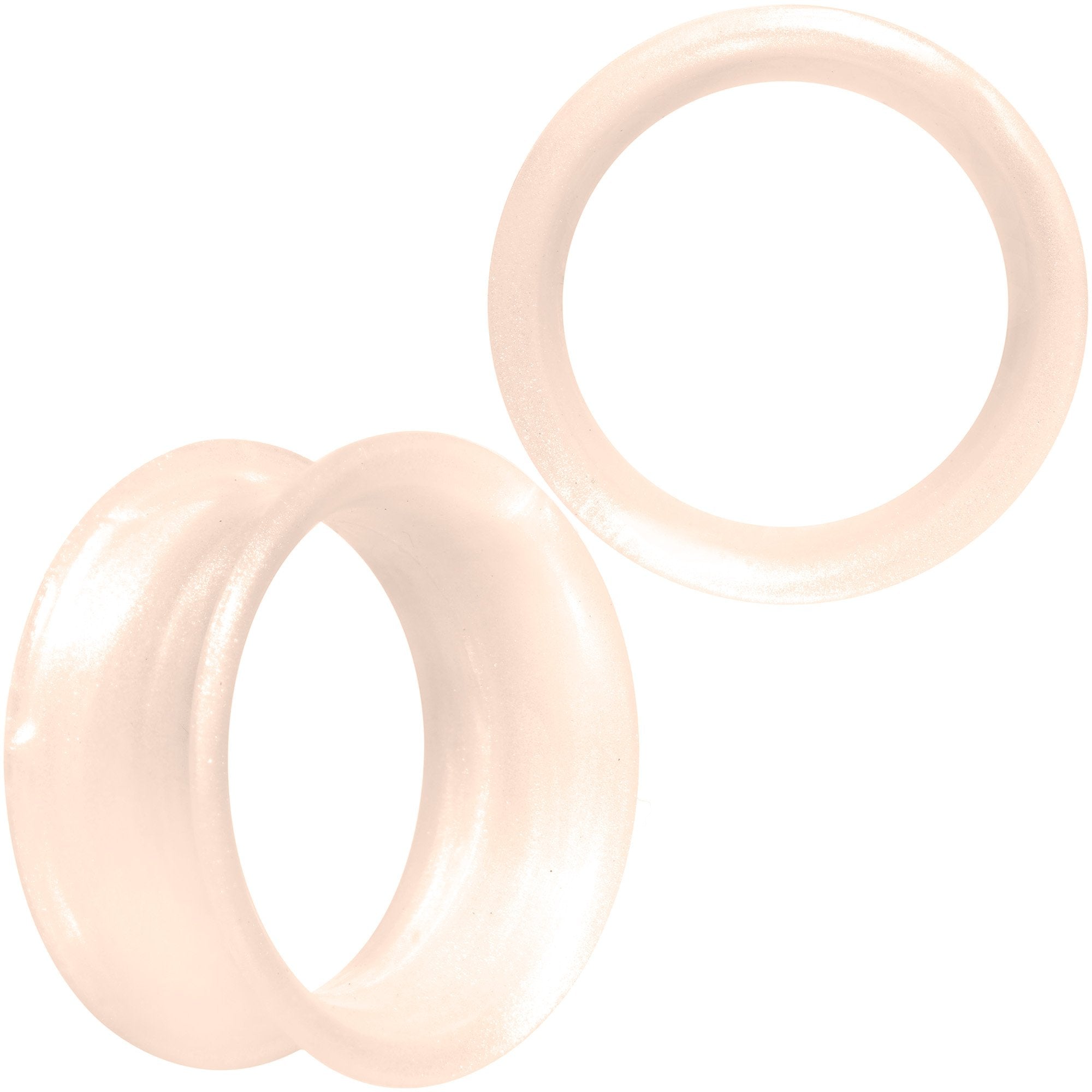 Thin Flexible Peach Silicone Tunnel Plug Set 11mm to 25mm