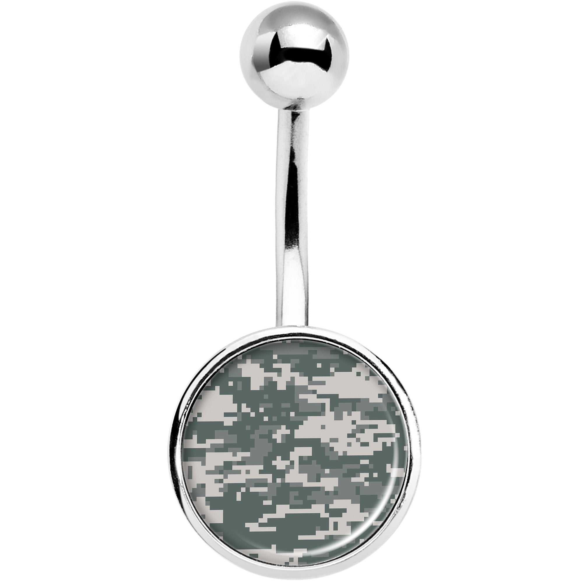 Digital Camo Print Belly Ring