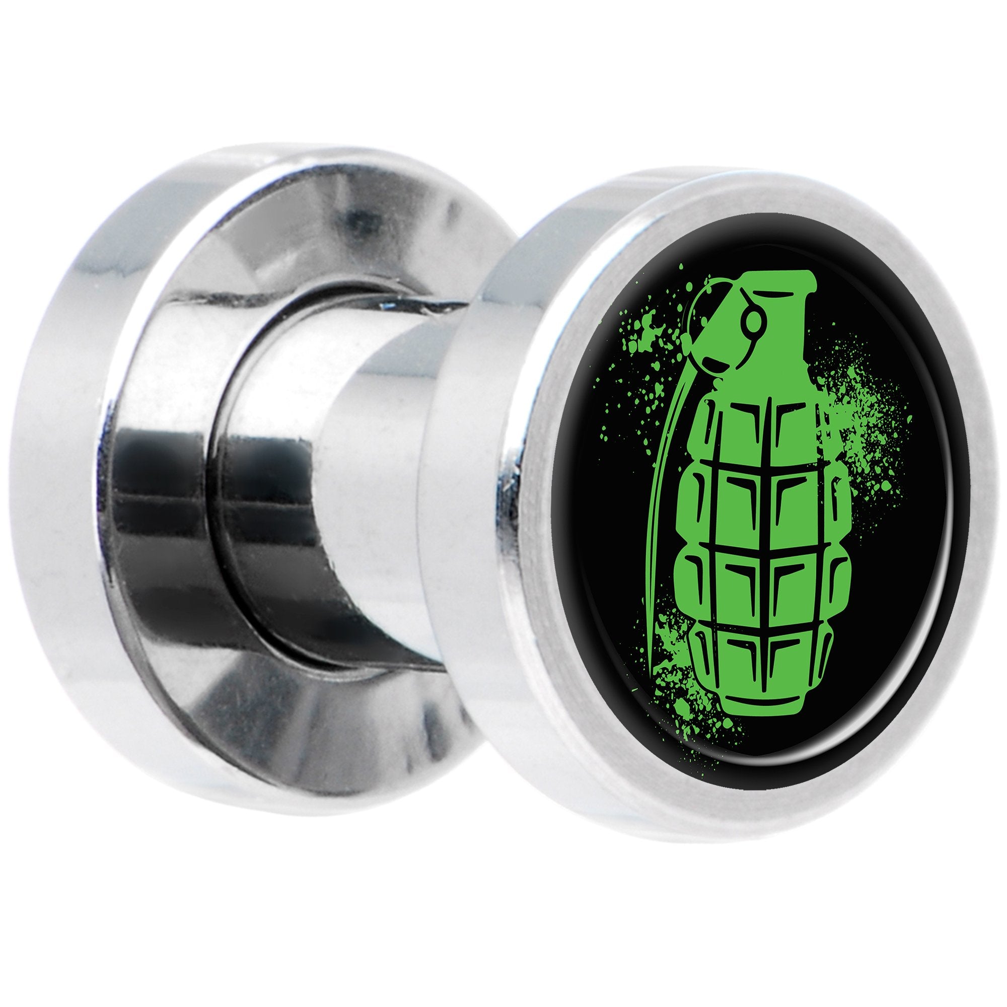 Green Grenade Steel Screw Fit Plug Set 4 Gauge