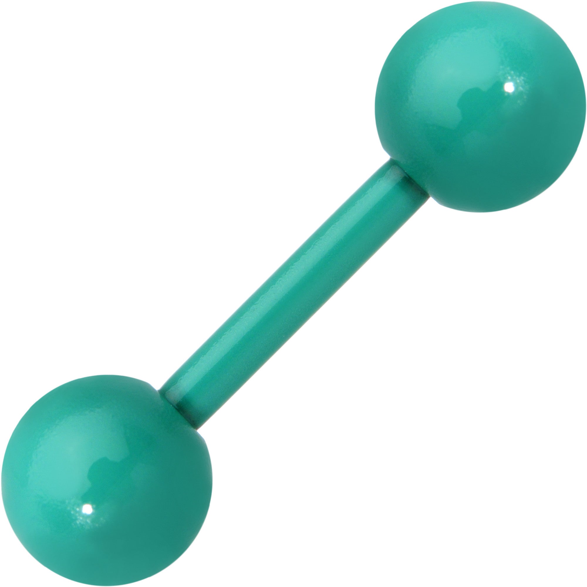 14 Gauge 9mm Green Acrylic Over Steel 6mm Ball Straight Barbell