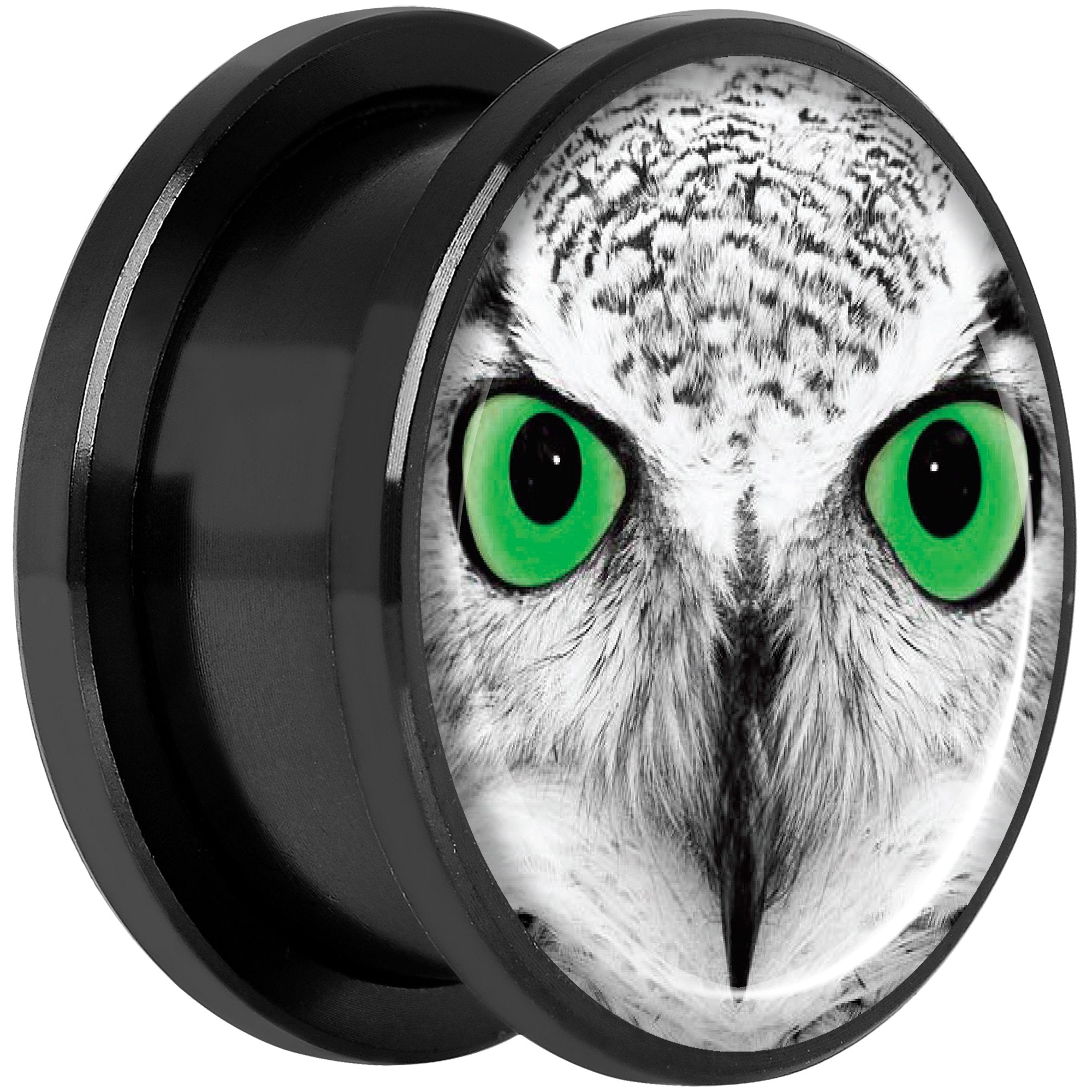 Black White Owl Black Anodized Screw Fit Plug Set 18mm