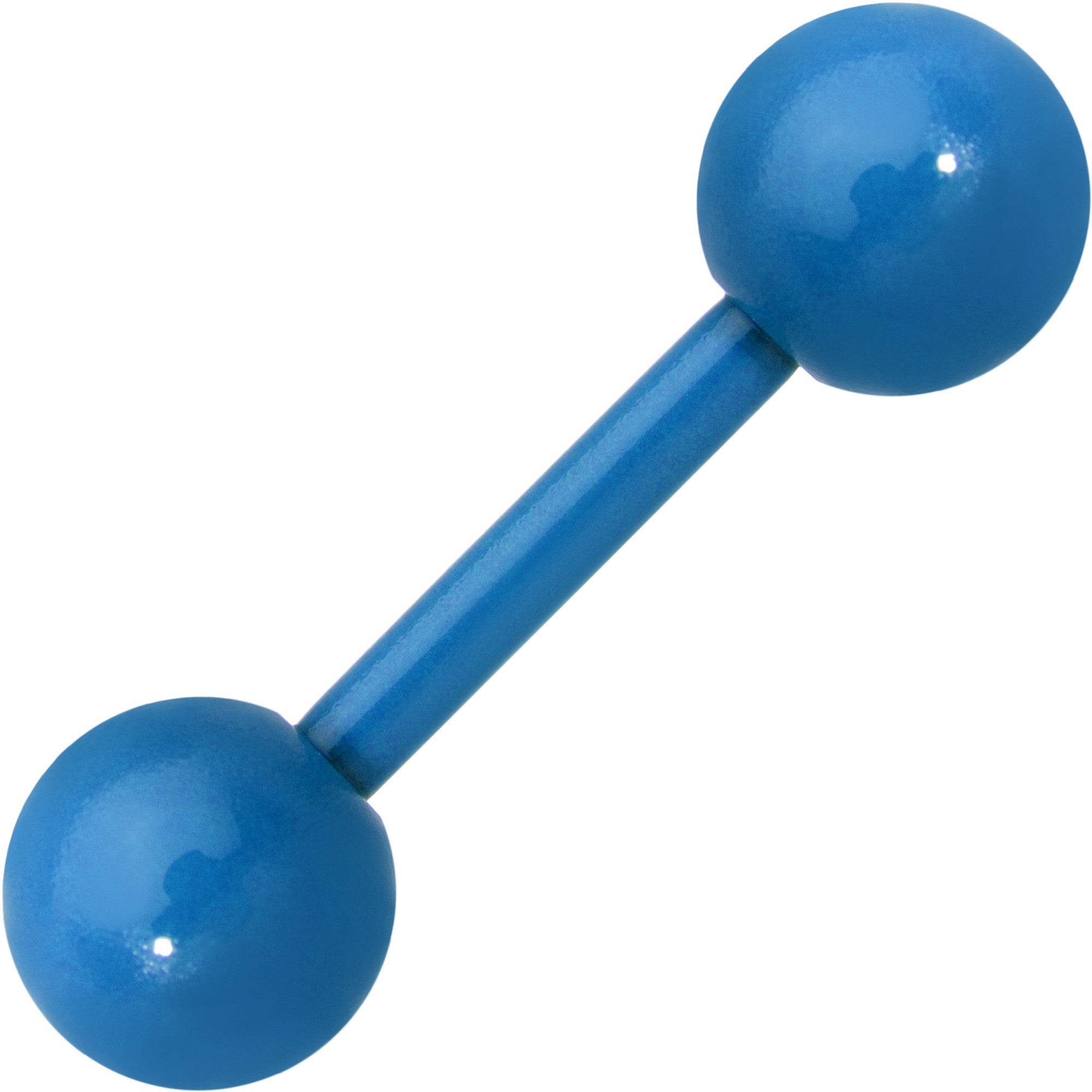 14 Gauge 9mm Blue Acrylic Over Steel 6mm Ball Straight Barbell